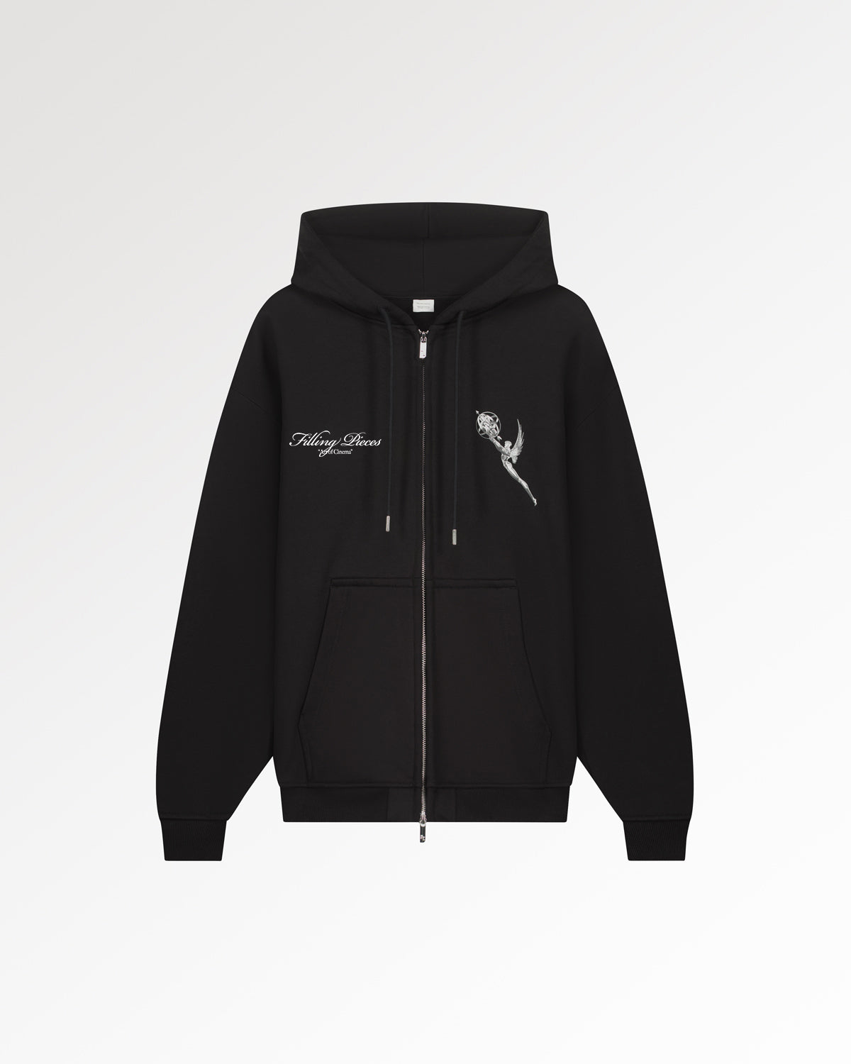 Filling Pieces Zip Hoodie Chrome Trophy sweat zippé noir coton bio