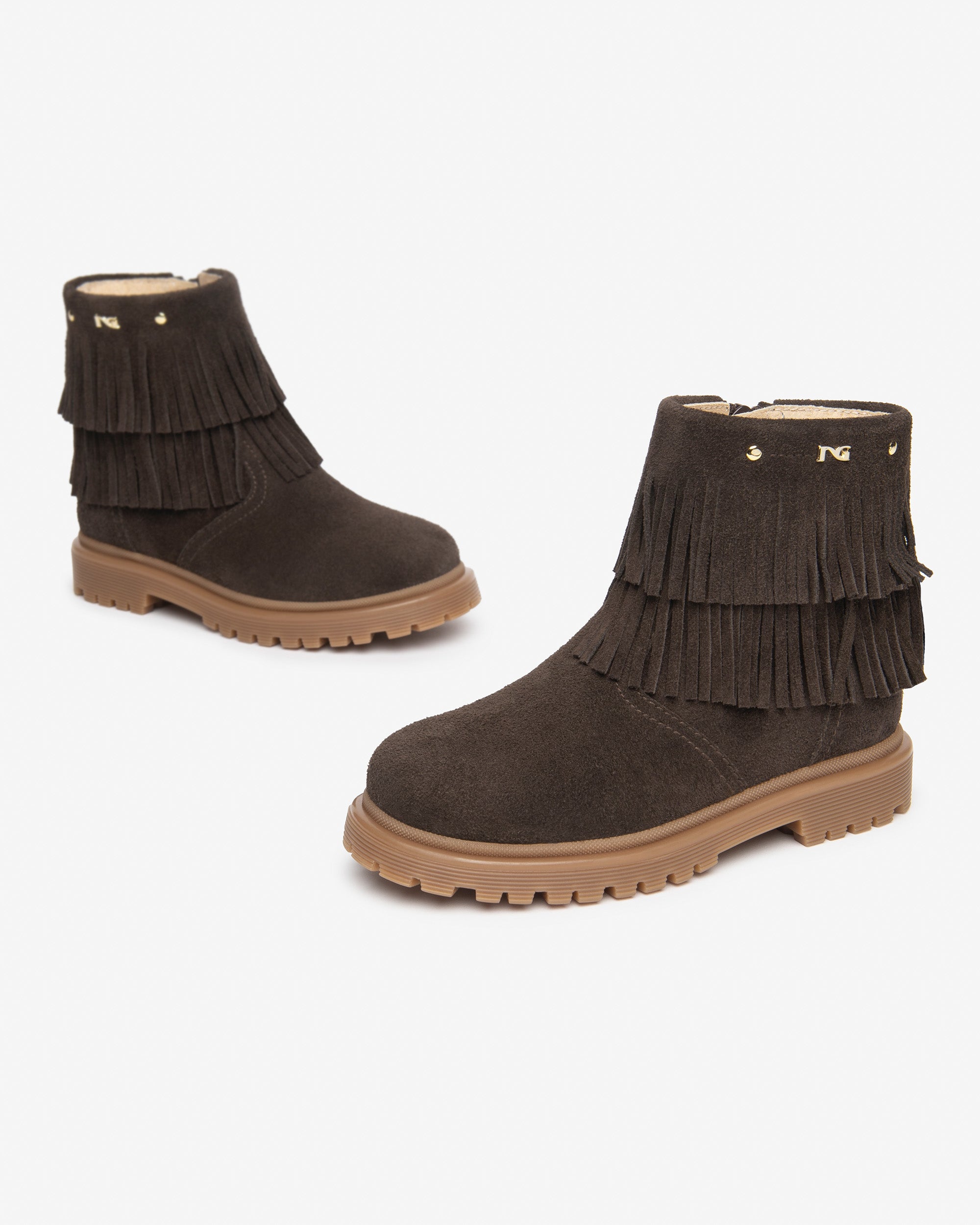 NeroGiardini Bottines Junior Fille bottines daim franges 28