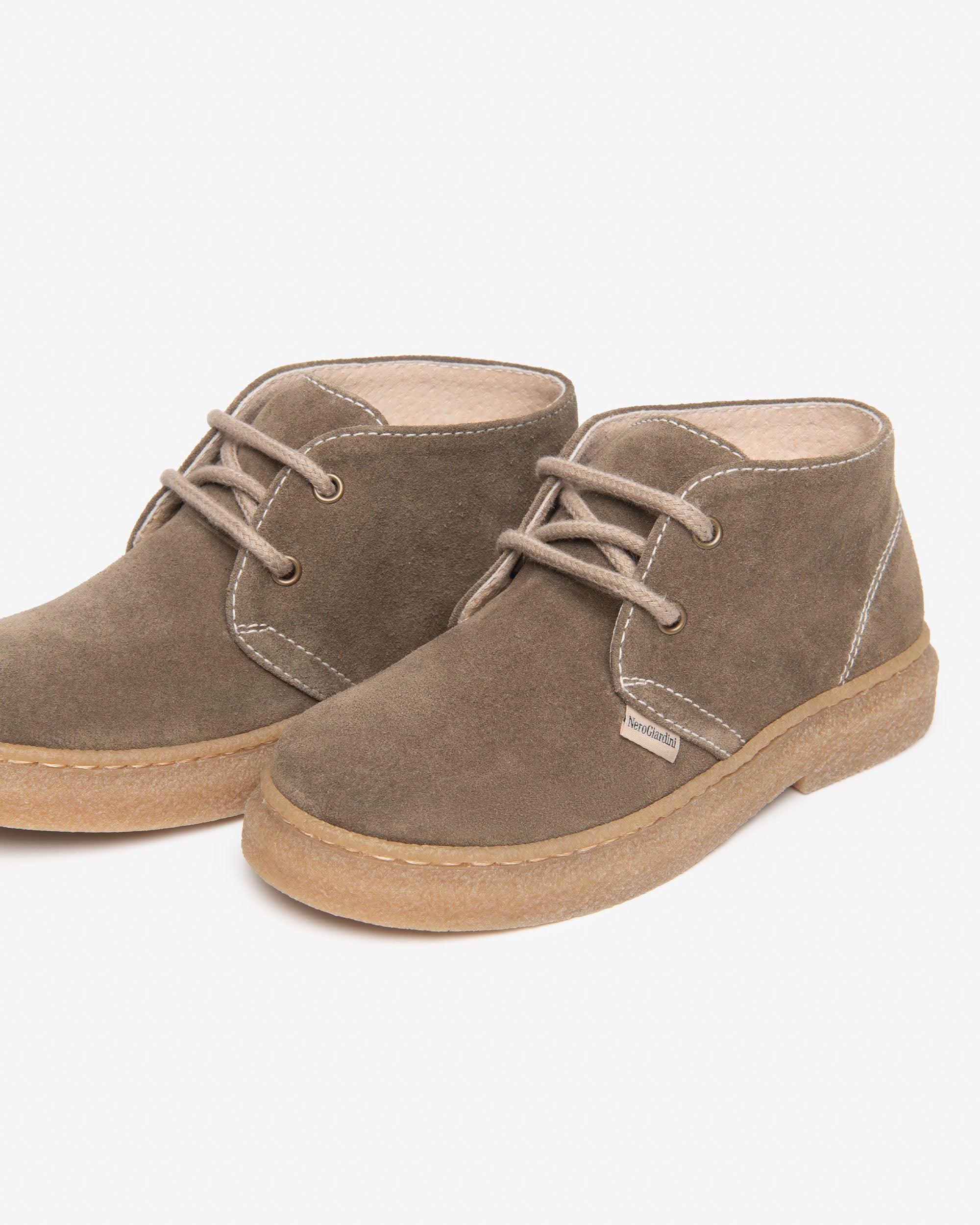 Nerogiardini Boots Junior Garçon Cuir Velours Daim