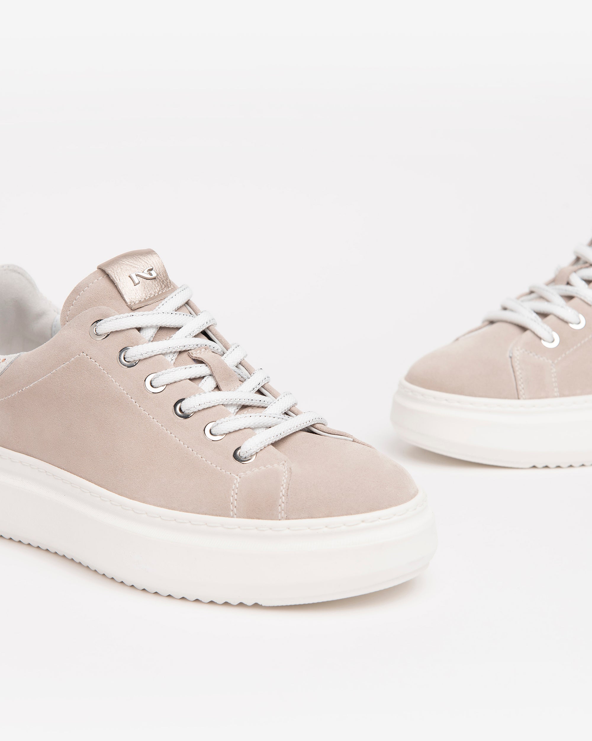NeroGiardini Sneakers Femme Cuir Velours Lamé 4 cm