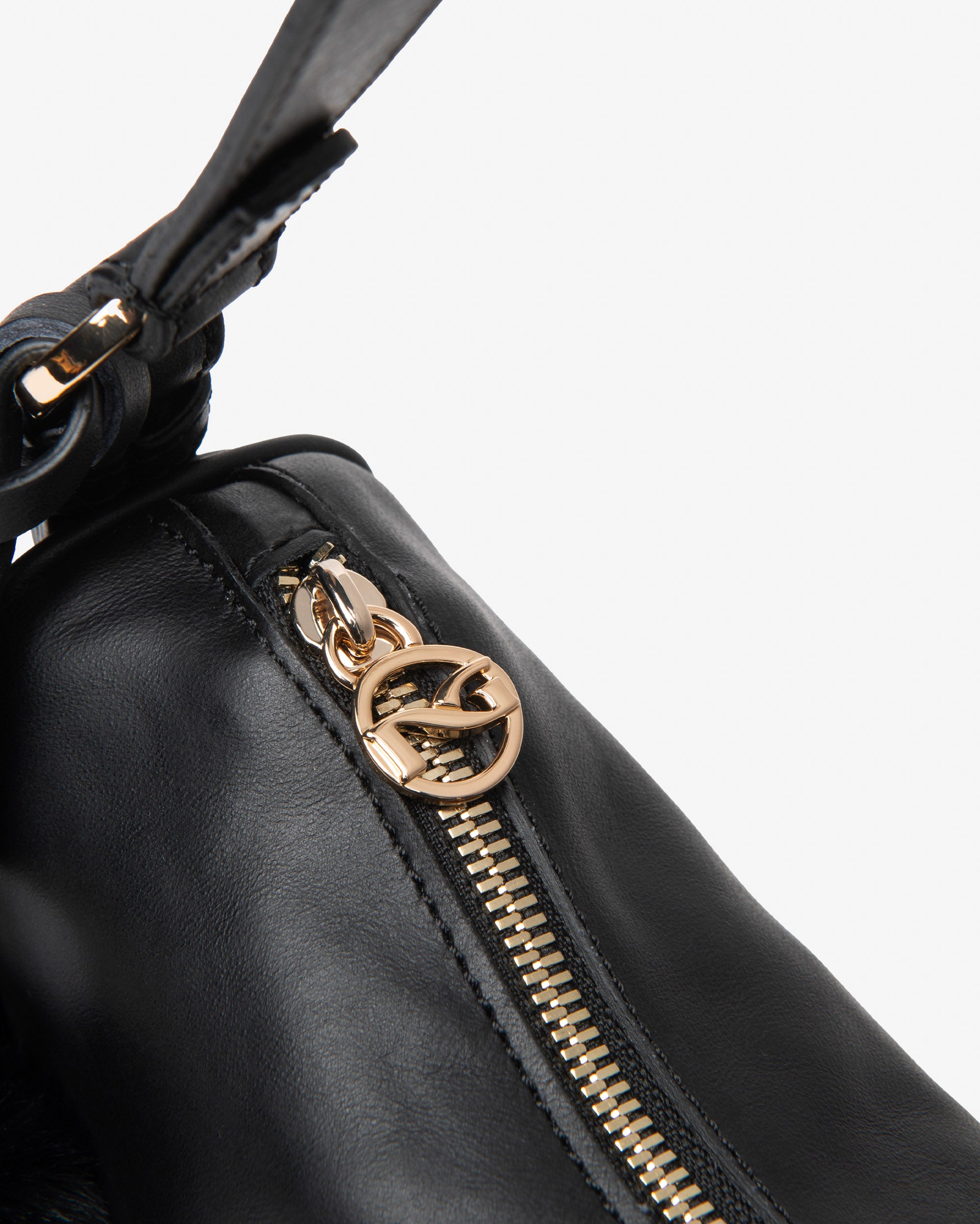 Nerogiardini Besace Femme Cuir Hobo Zip Doré Italien
