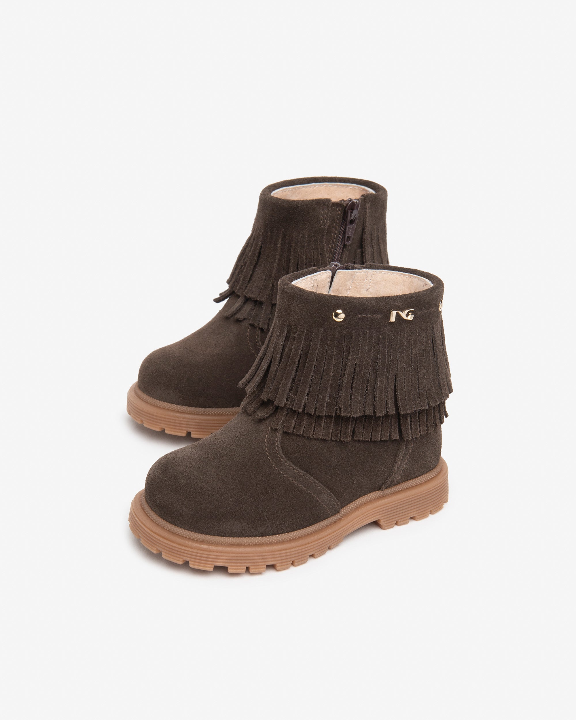 NeroGiardini Bottines Junior Fille Daim Franges Confort