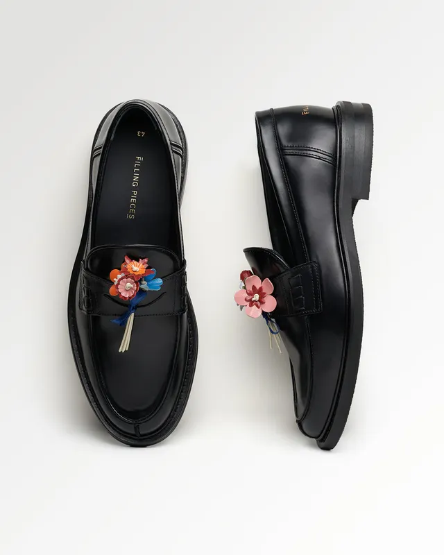 Filling Pieces Loafer Bouquet mocassins noirs cuir nappa