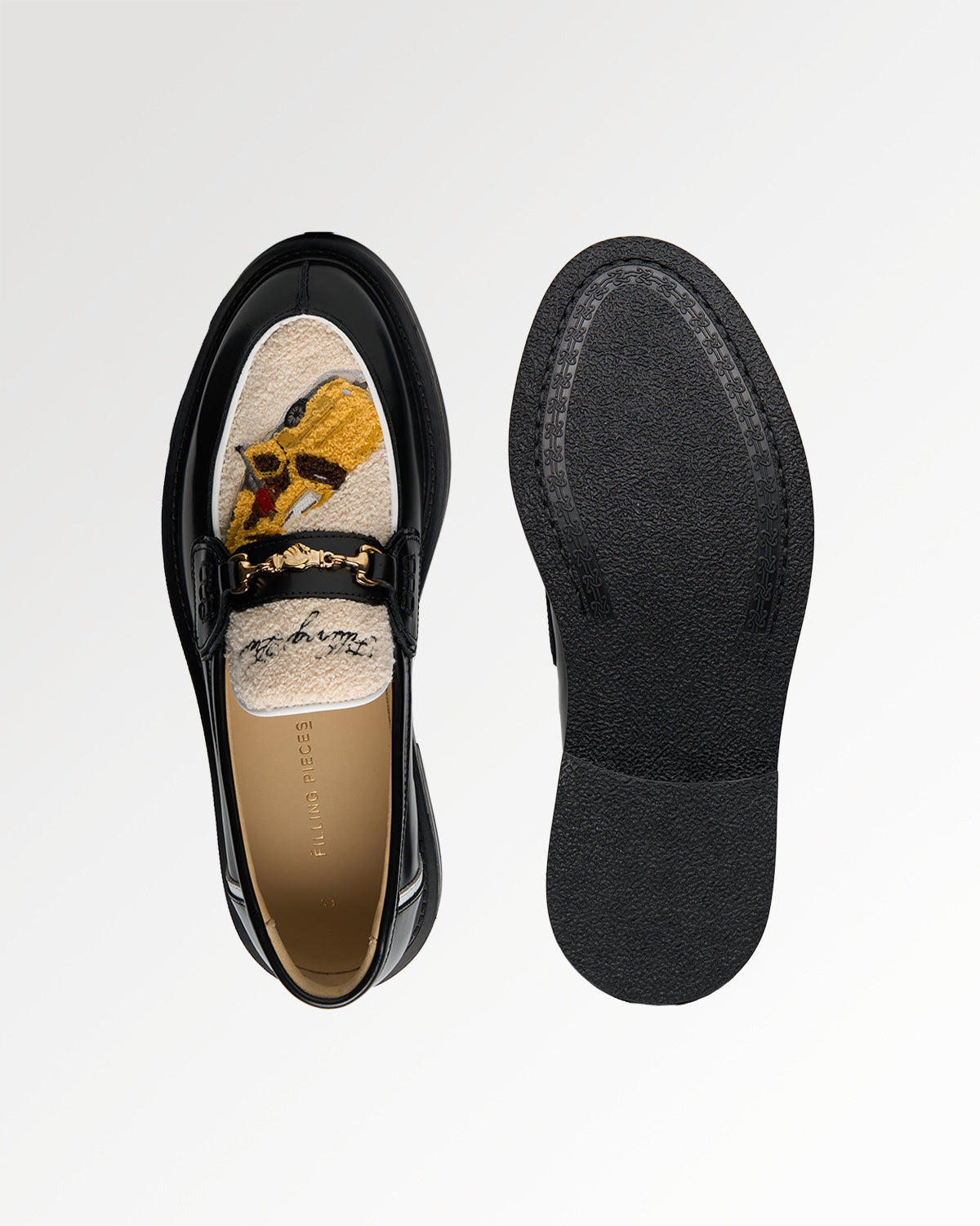 Filling Pieces Yellow Cab mocassin cuir noir Black