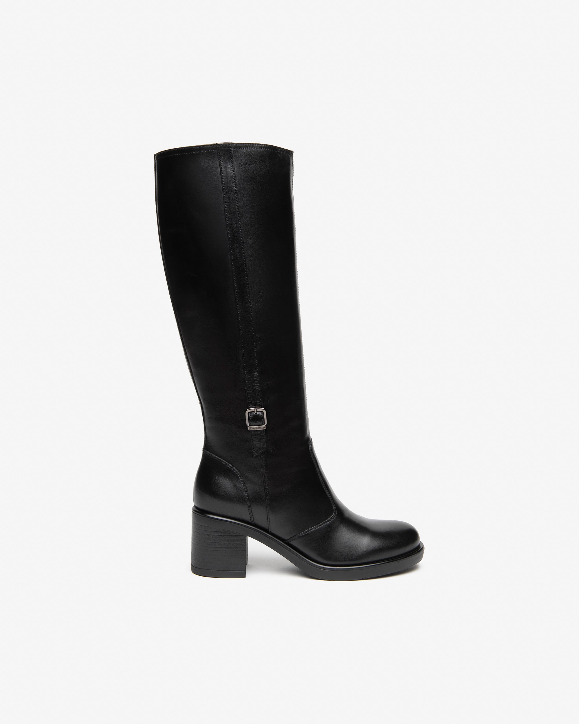 NeroGiardini Bottes cuir femme hautes talon 65 mm boucle