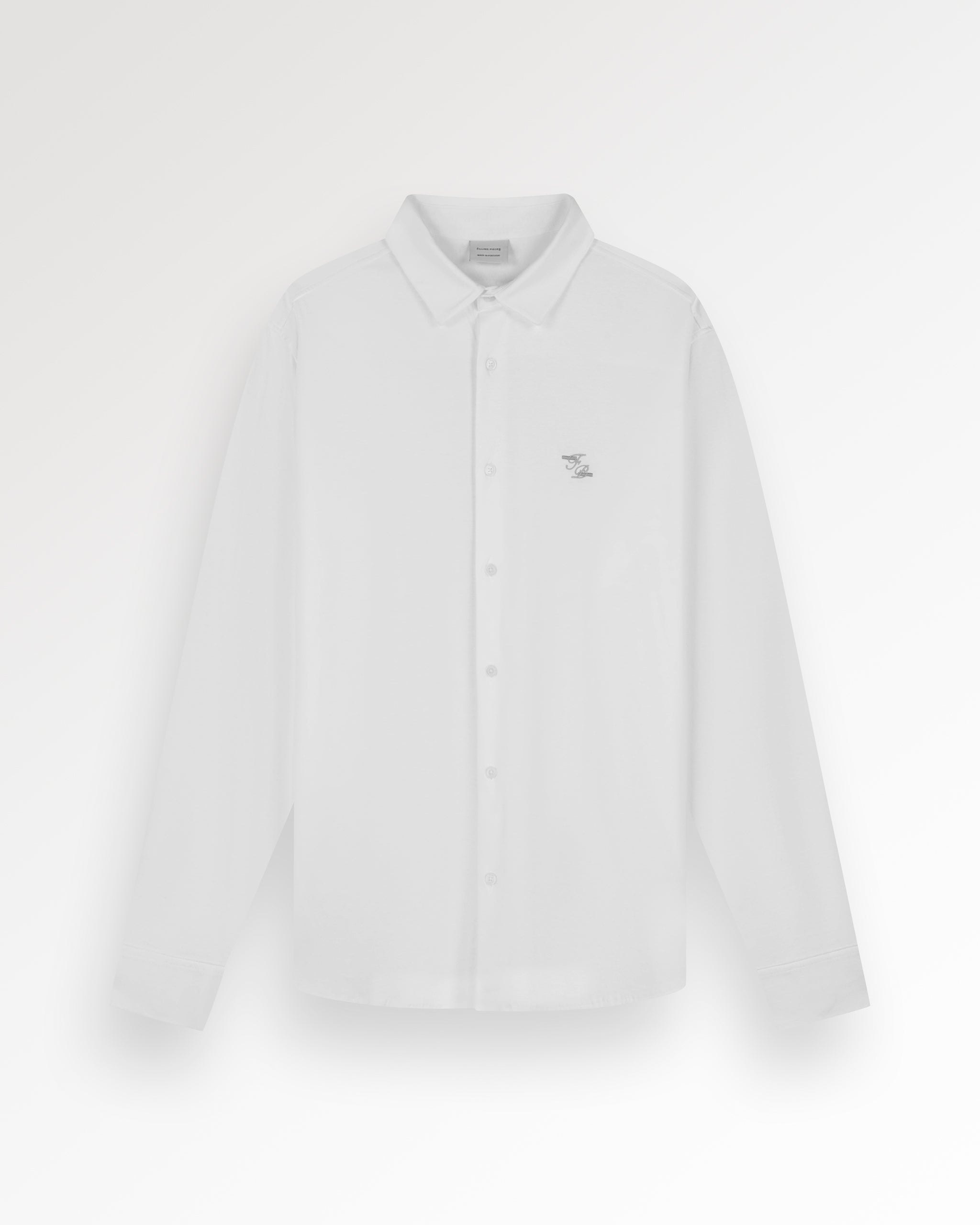 Filling Pieces Jersey chemise blanche coton coupe droite