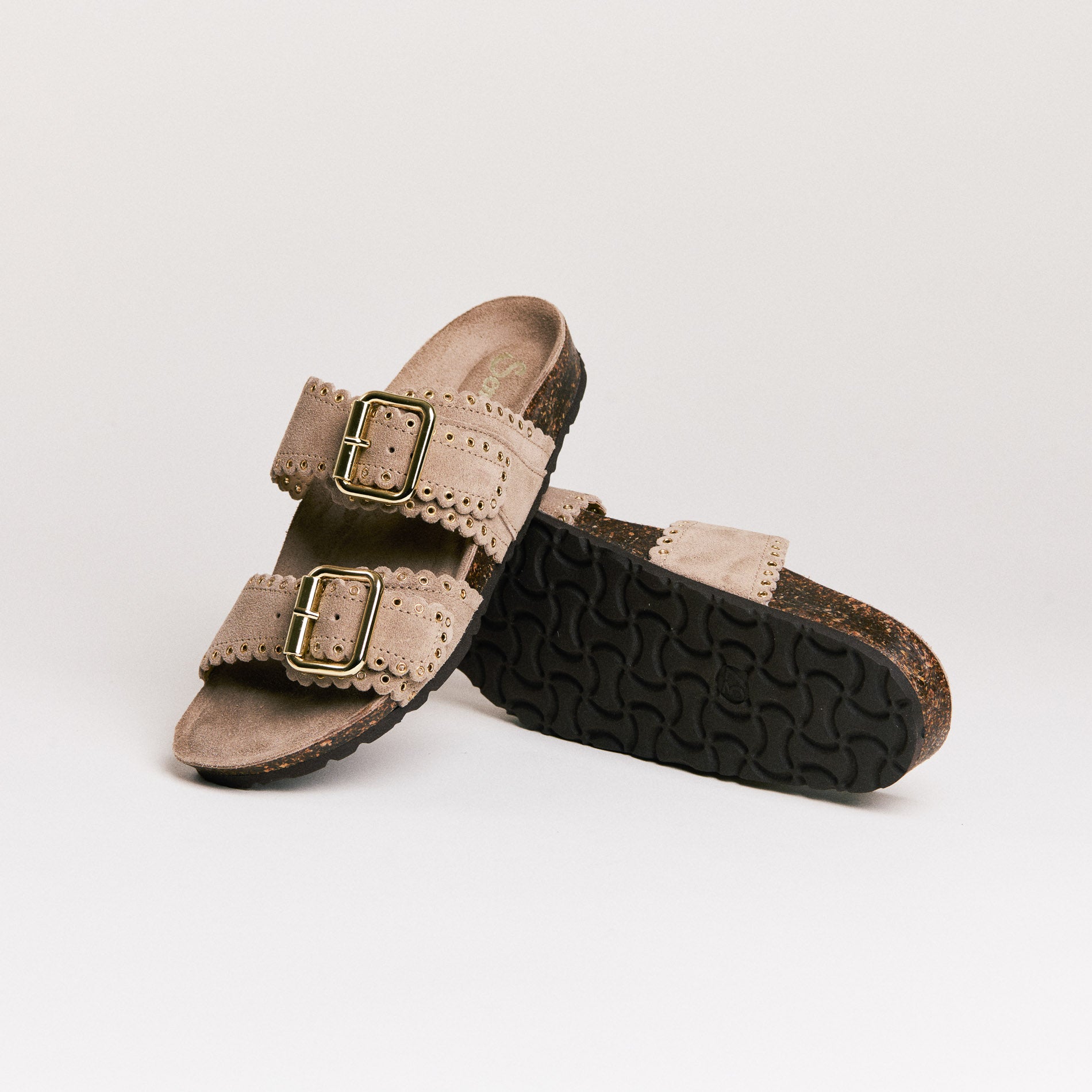 SMR Arianna mules cuir coconut beige doubles brides