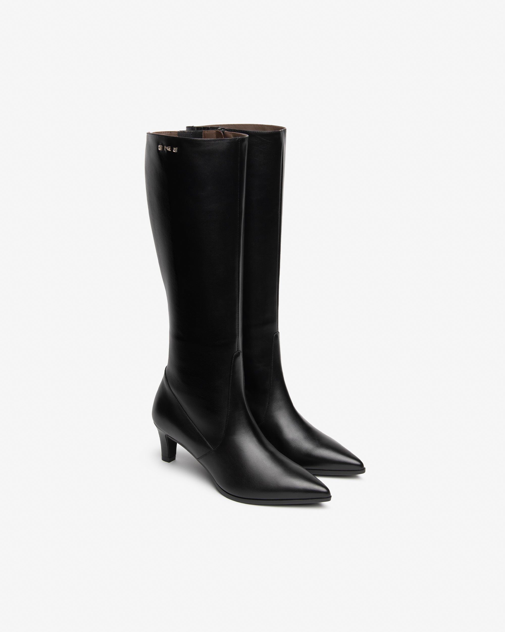 NeroGiardini Bottes Cuir Femme Haute Talon 55mm Cloutée