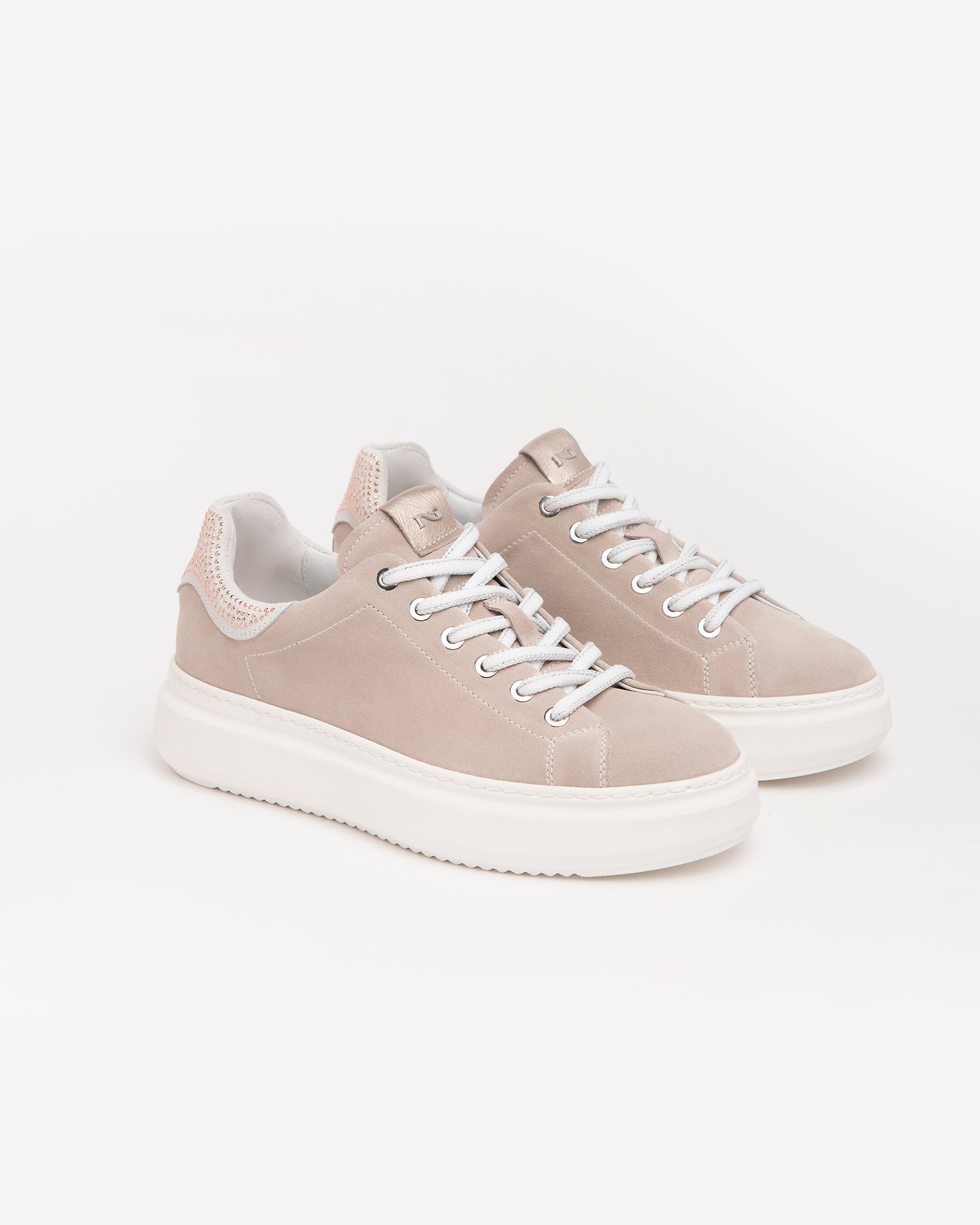 NeroGiardini Sneakers Femme Cuir Velours Lamé 4 cm