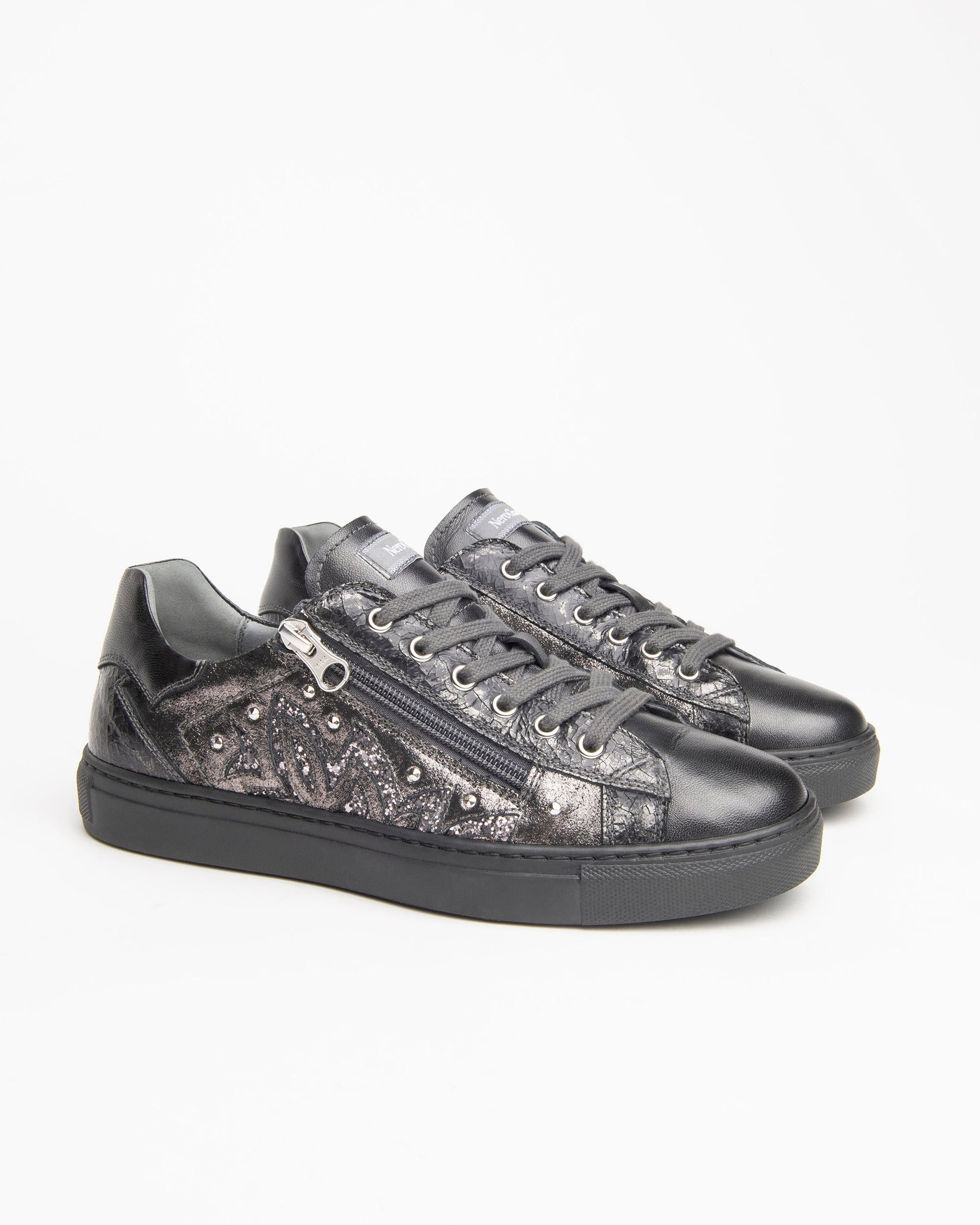 NeroGiardini Sneakers Femme Cuir Nappa Zip Confort DryGo