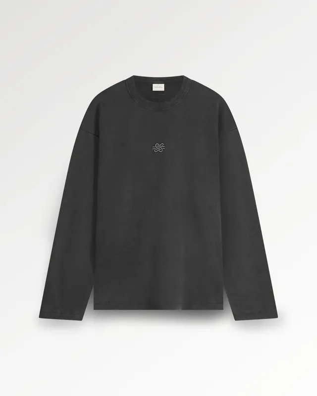 Filling Pieces Boxy Embroidered sweat coton noir vintage