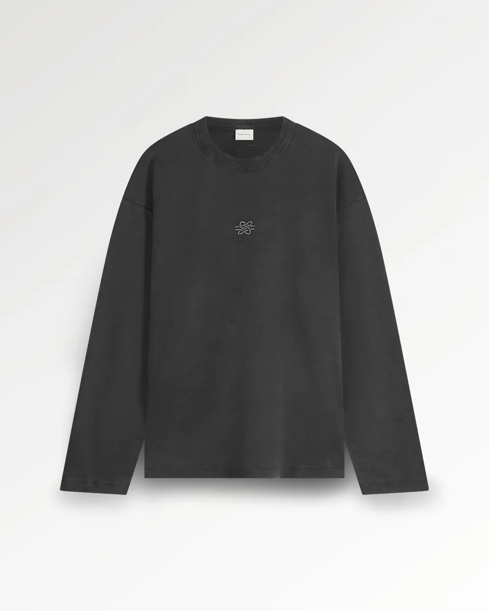 Filling Pieces Boxy Embroidered sweat coton noir vintage