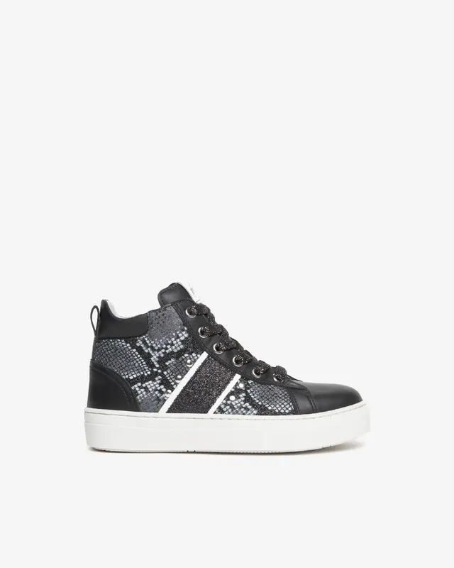 NeroGiardini Sneakers Teen Fille Cuir Lamé Fermeture Éclair