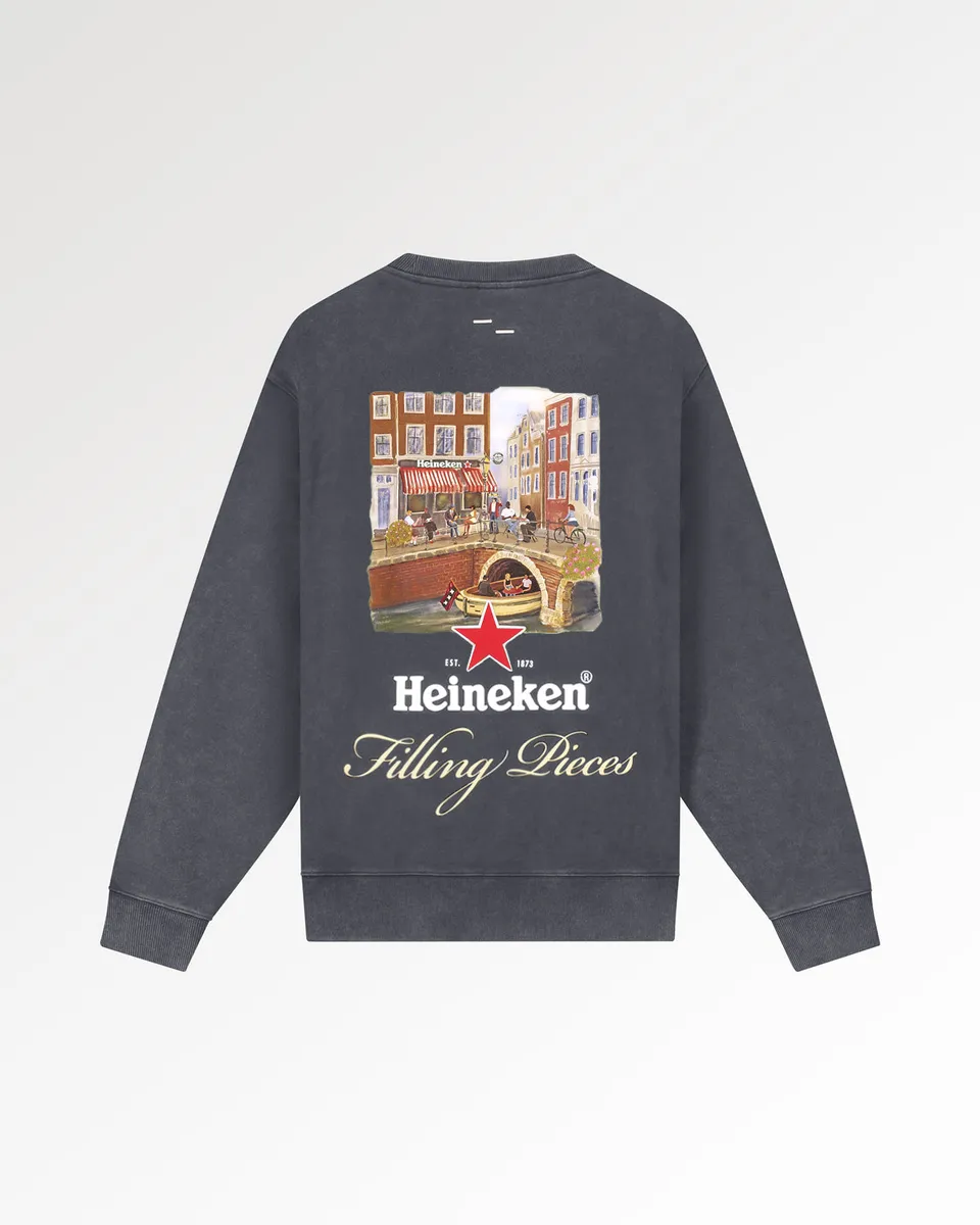 Filling Pieces Sweatshirt Heineken Cafe sweat noir vintage