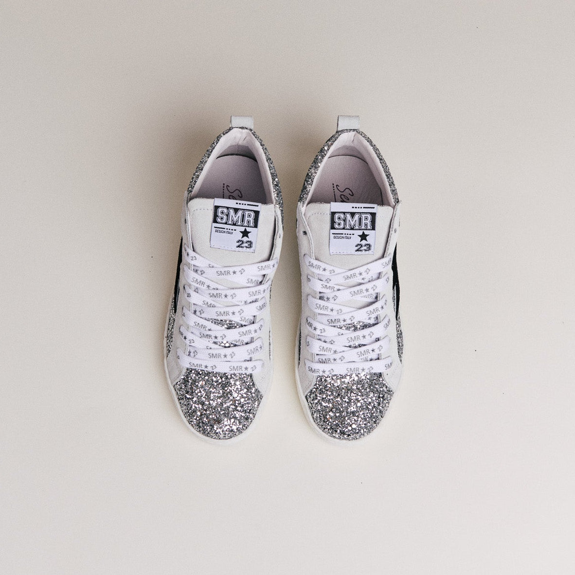 SMR Gibra D594 baskets montantes glitter argent