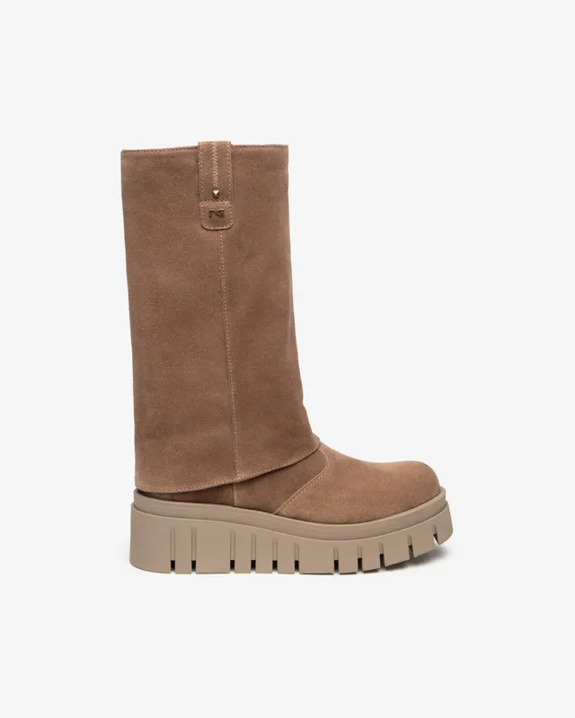 NeroGiardini Bottes Femme Daim Plateforme 55 mm Zip
