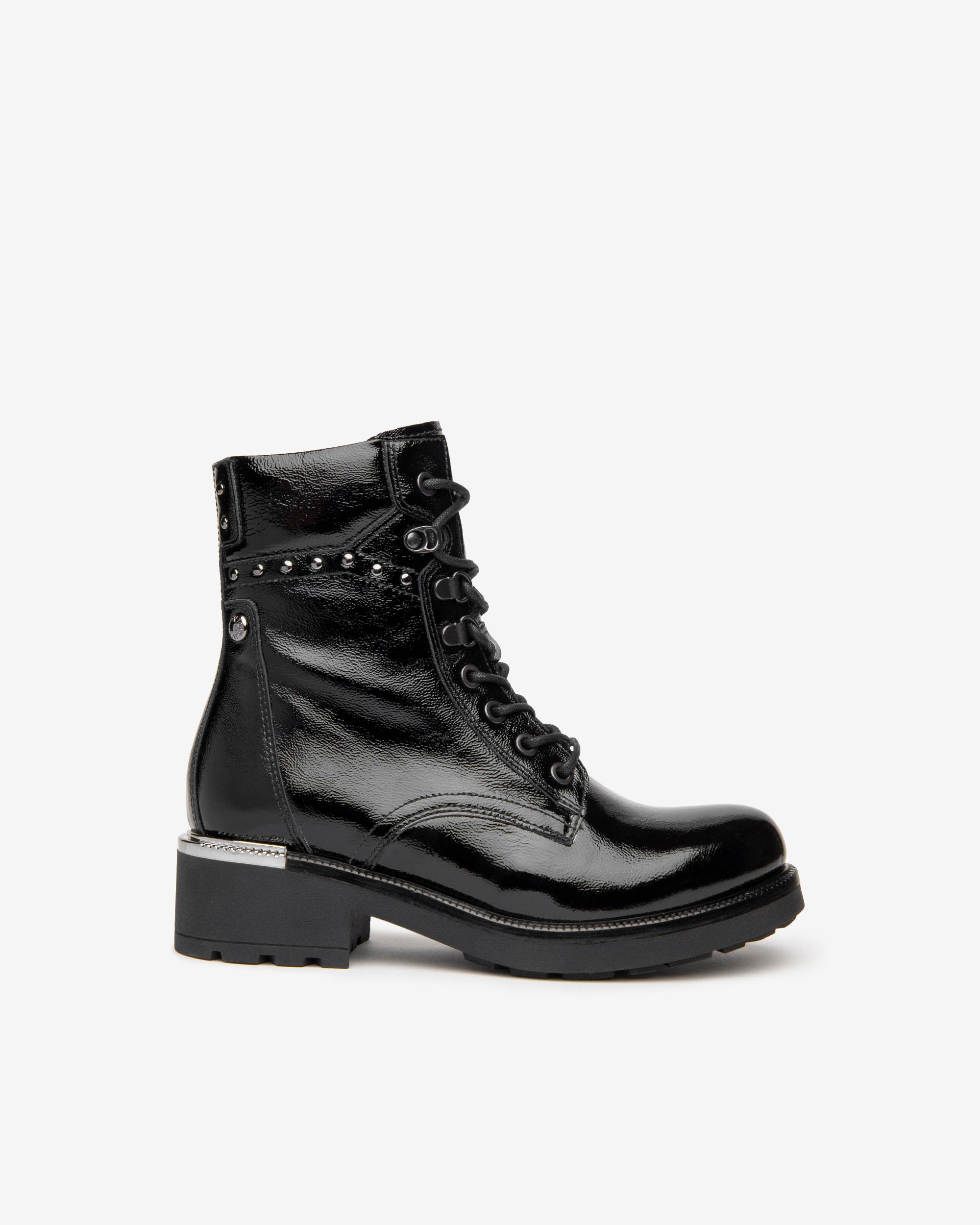 NeroGiardini Bottines Femme Vernis Lacets Zip Talon 4 cm