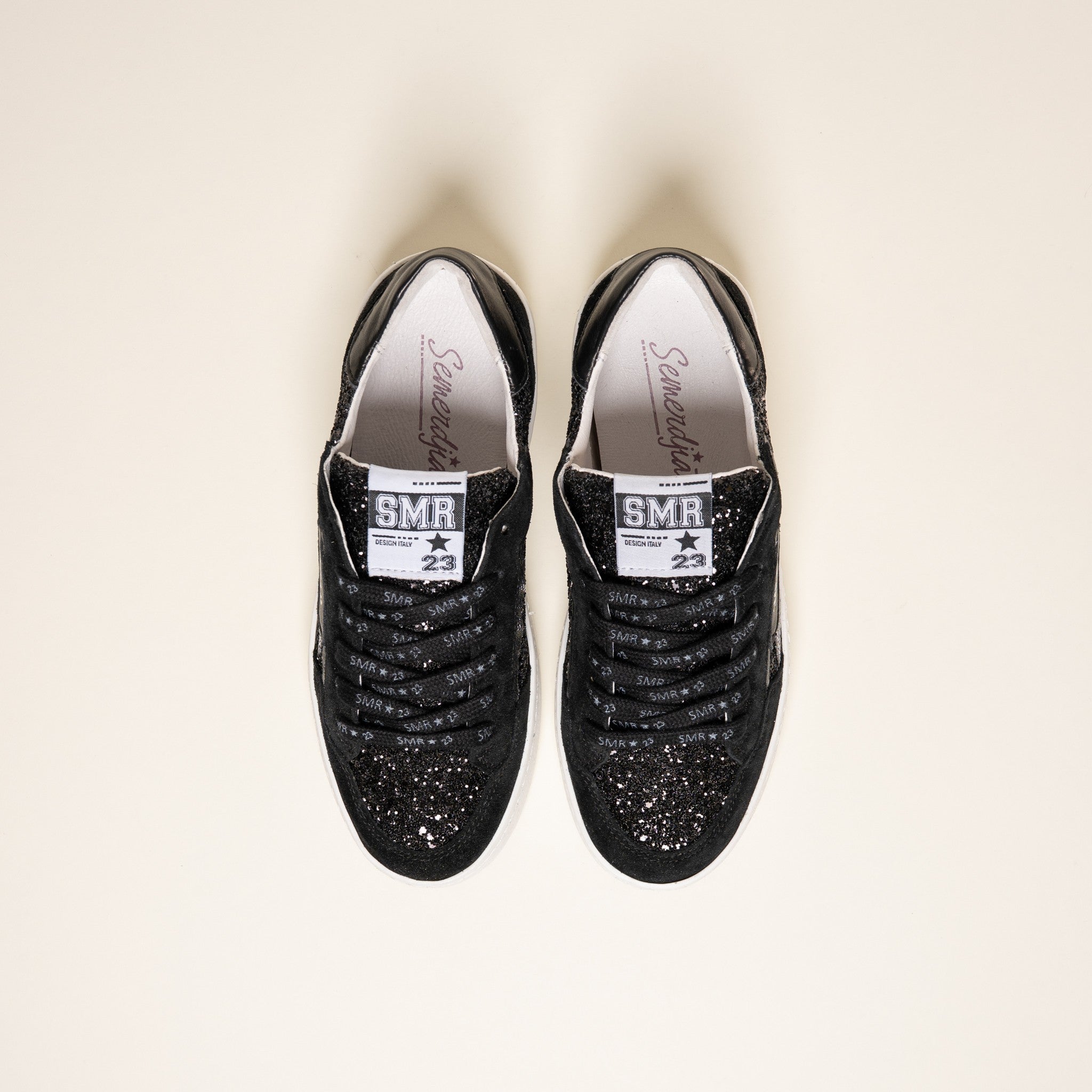 SMR Ale E480 Baskets Noir Argent Glitter