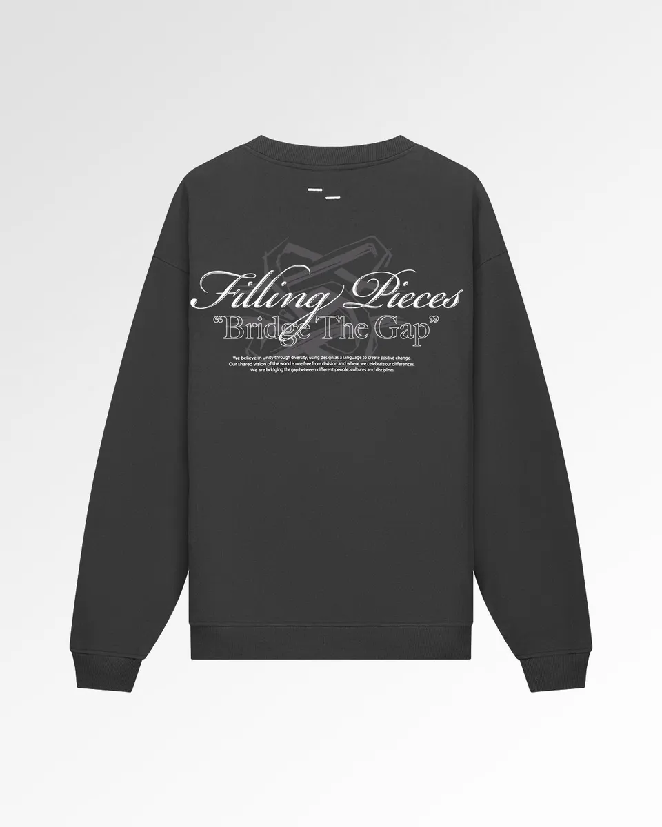 Filling Pieces Bridge the Gap Sweat coton noir vintage bio