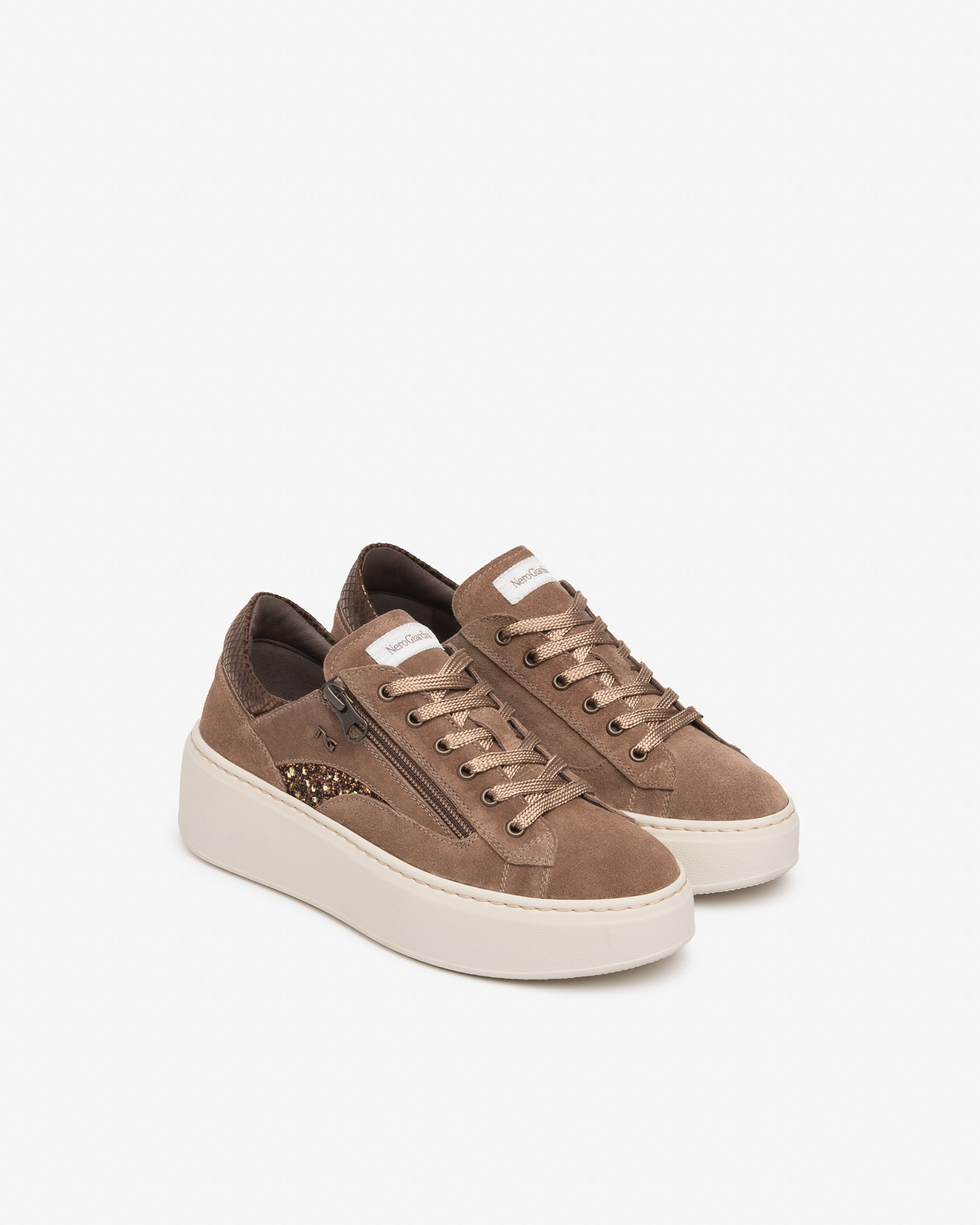 NeroGiardini Sneakers Femme Plateforme Daim Zip