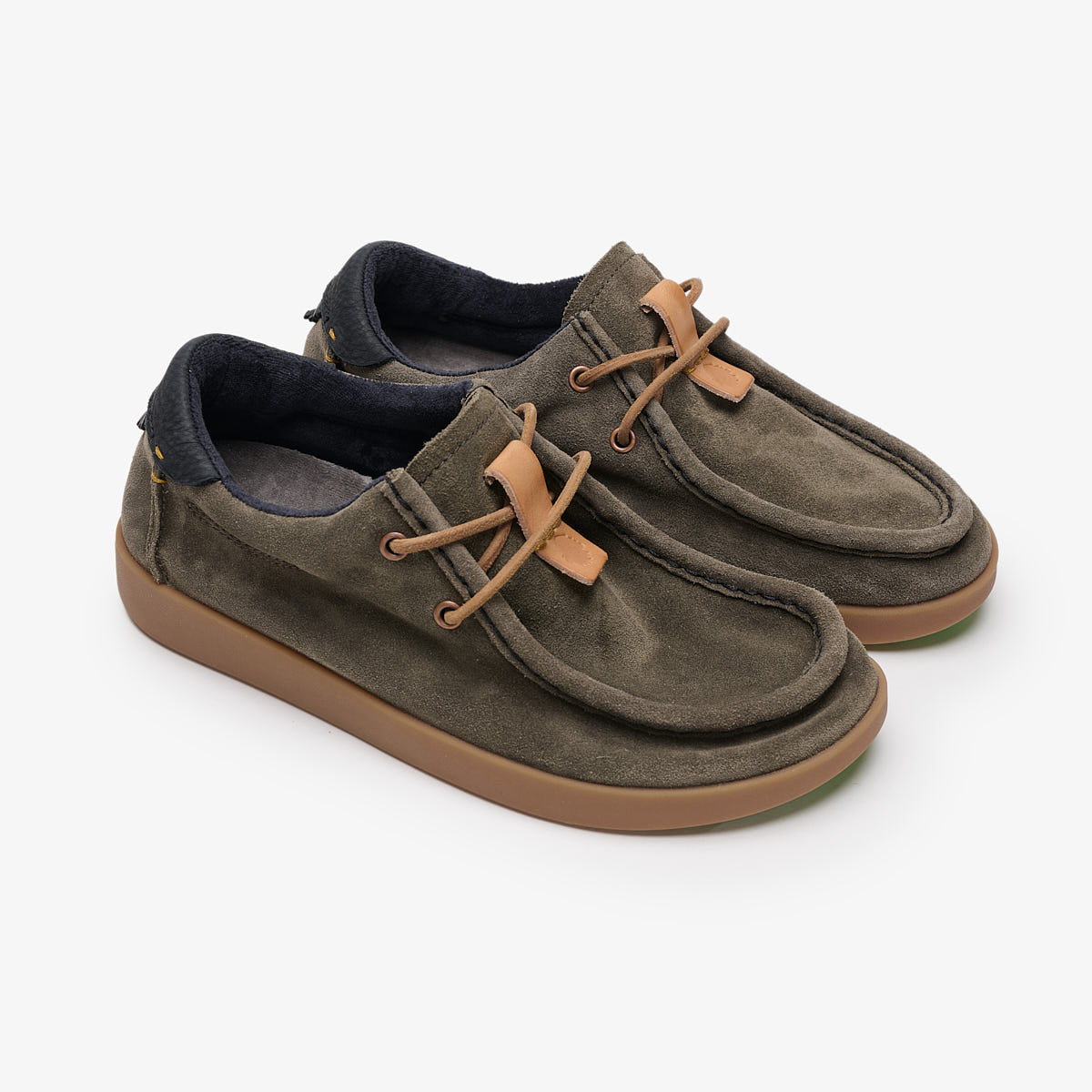 Satorisan Kwahu Winter Suede Baskets Deep Khaki Cuir Doublé