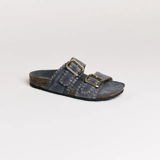 SMR Arianna mules gris croûte cuir brides réglables