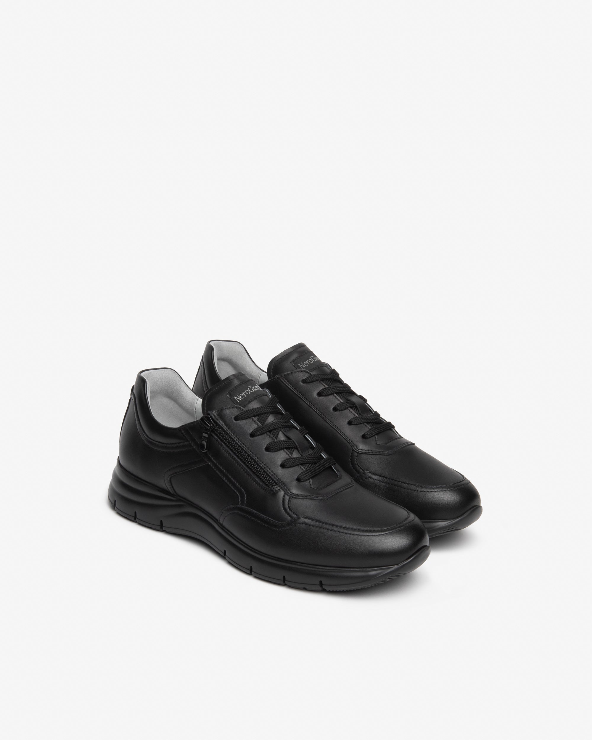 NeroGiardini Sneakers Homme Cuir Baskets Zip Latéral