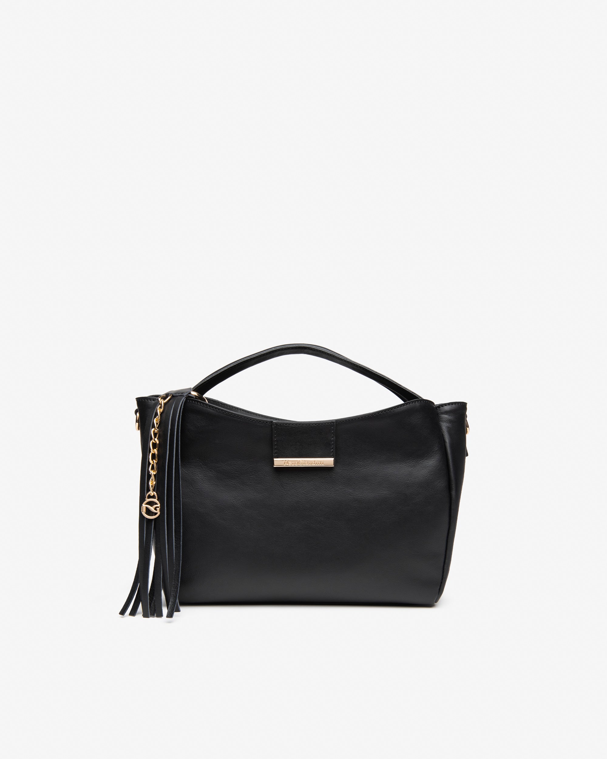 NeroGiardini Sacs Femme Cuir hobo pompons besace