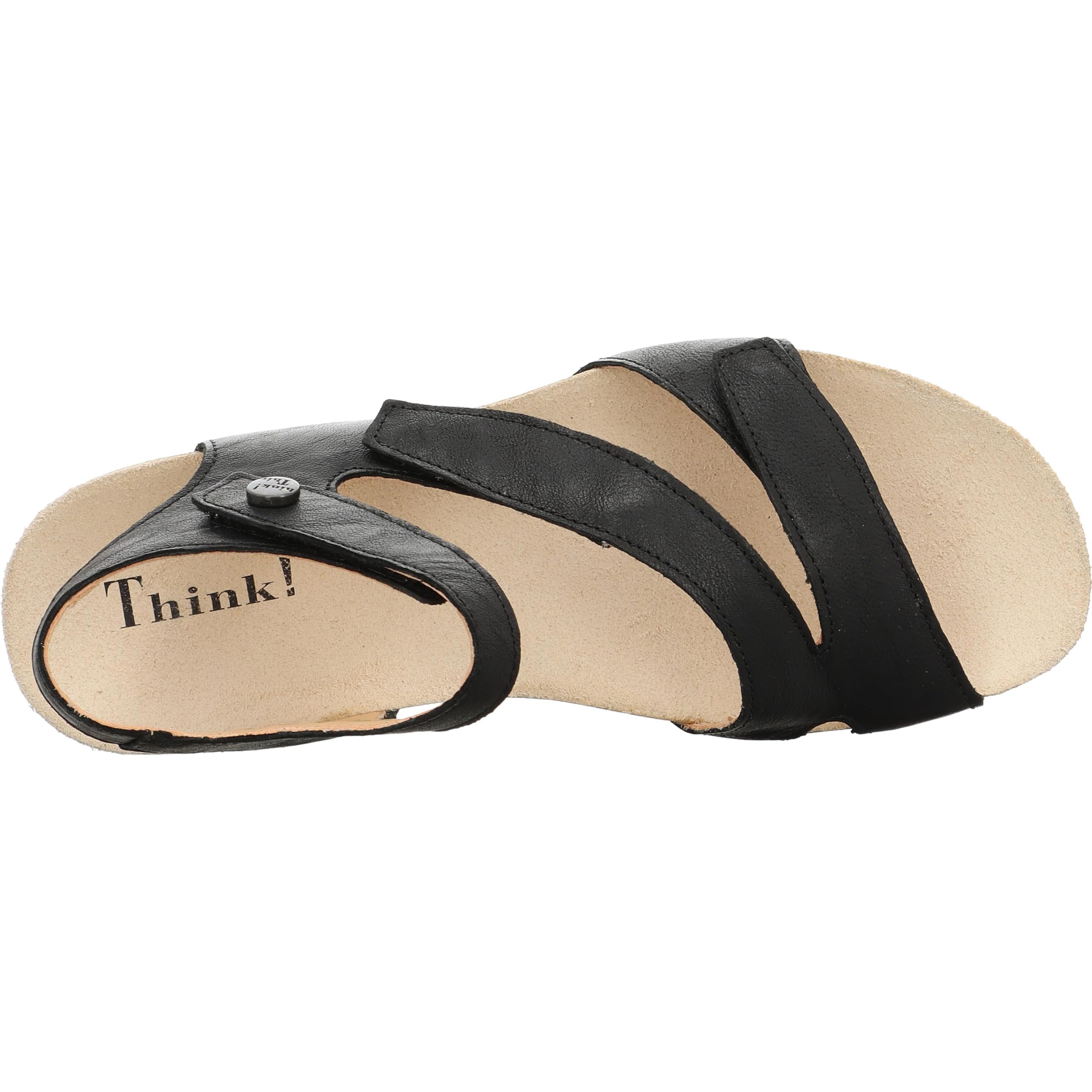 Think Dumia sandale femme 38 EU noir cuir confort