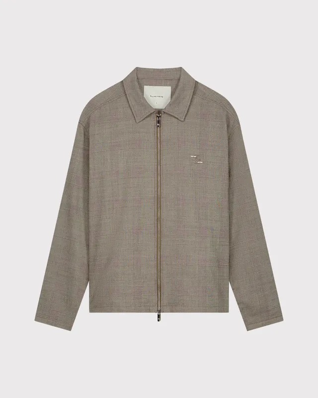 Filling Pieces Coach Jacket Wool veste coach laine blanche Pure