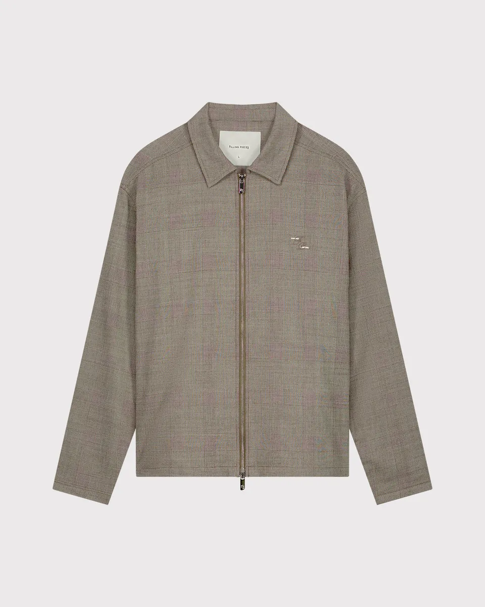 Filling Pieces Coach Jacket Wool veste coach laine blanche Pure