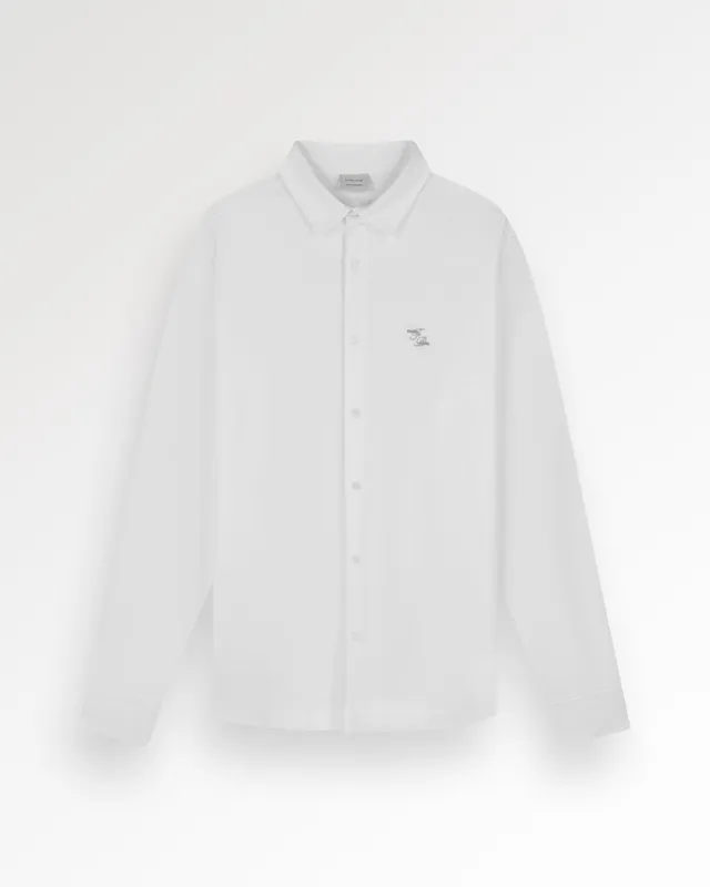 Filling Pieces Jersey chemise blanche coton coupe droite