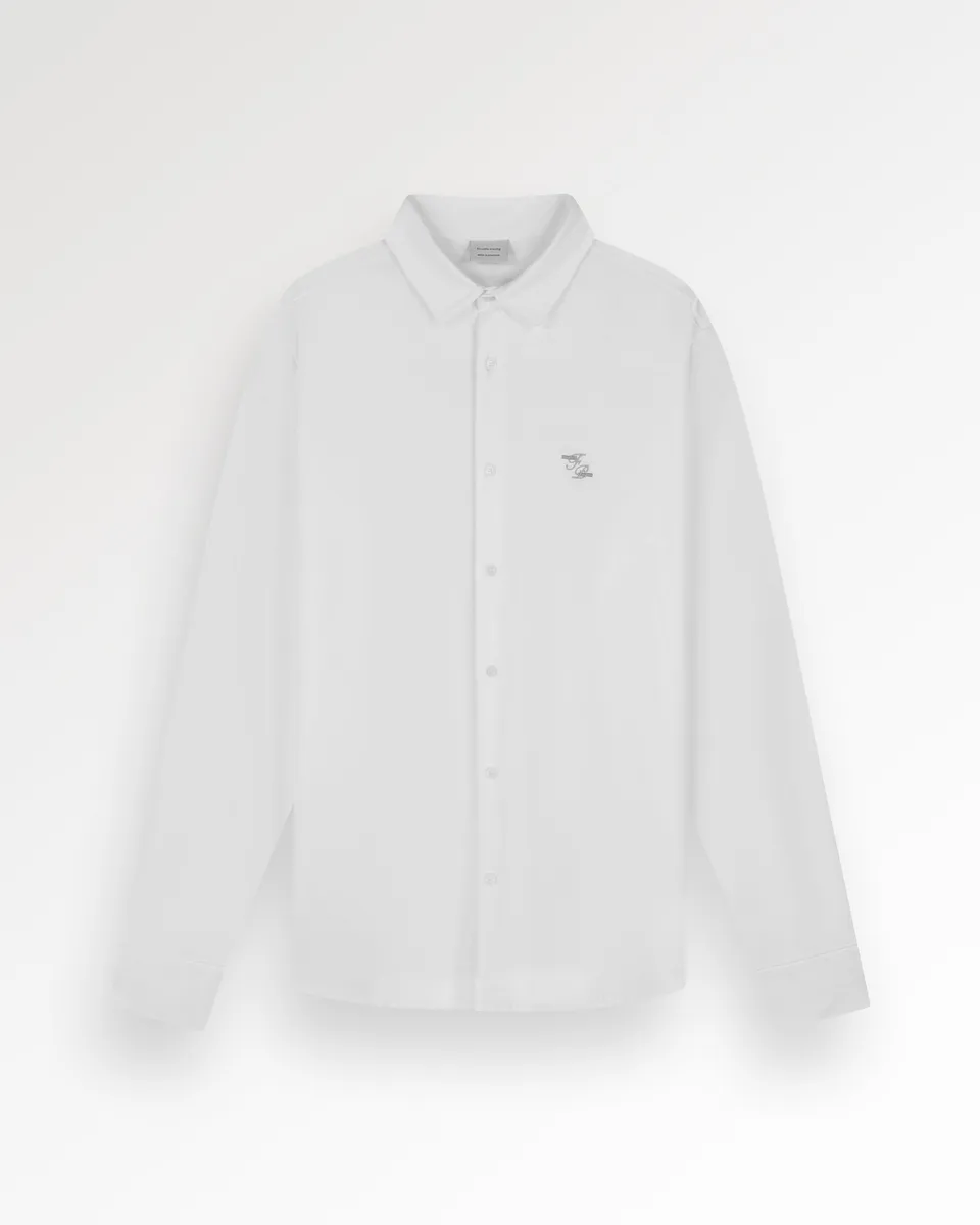 Filling Pieces Jersey chemise blanche coton coupe droite