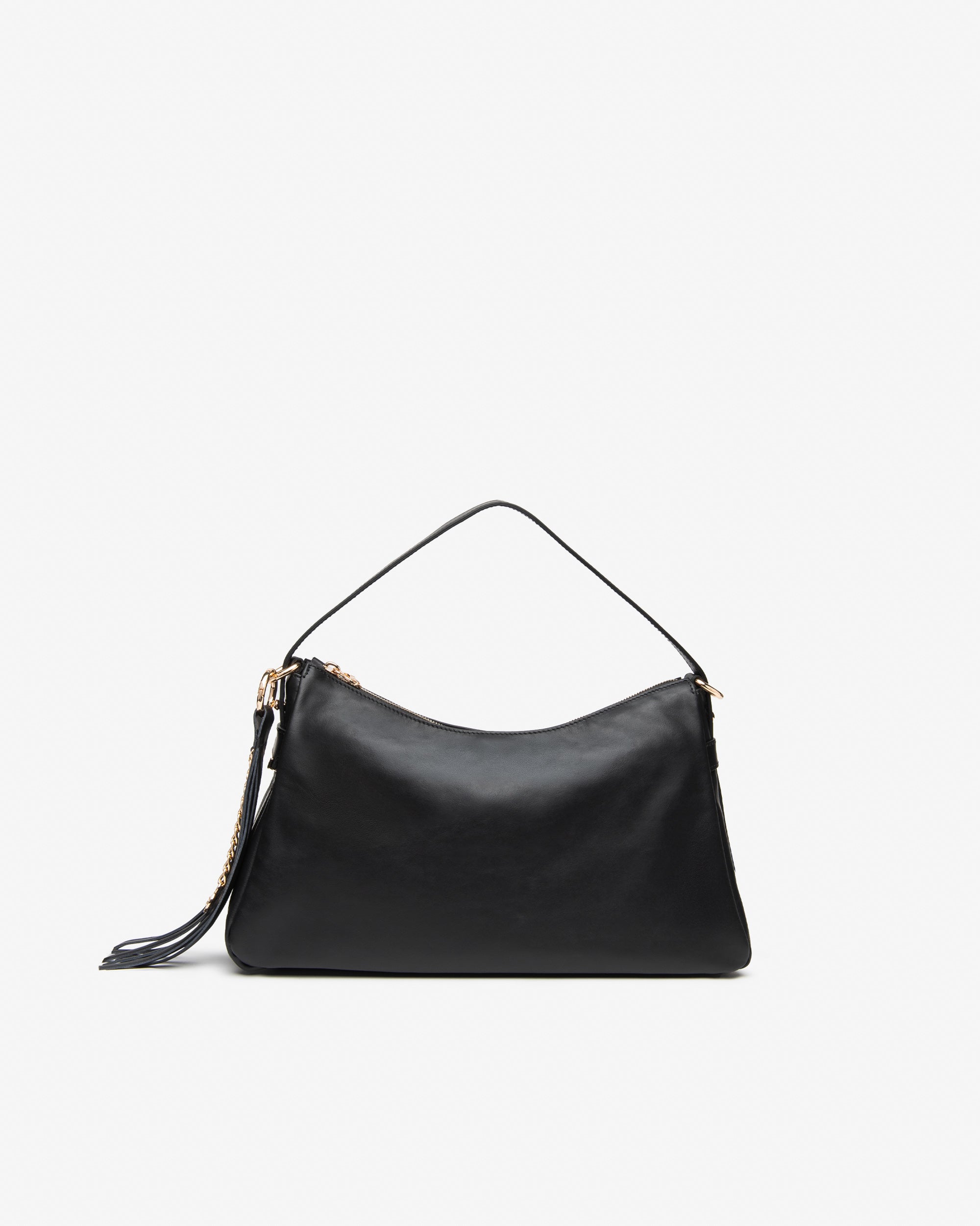 NeroGiardini Besace Femme Cuir Hobo Franges Zip
