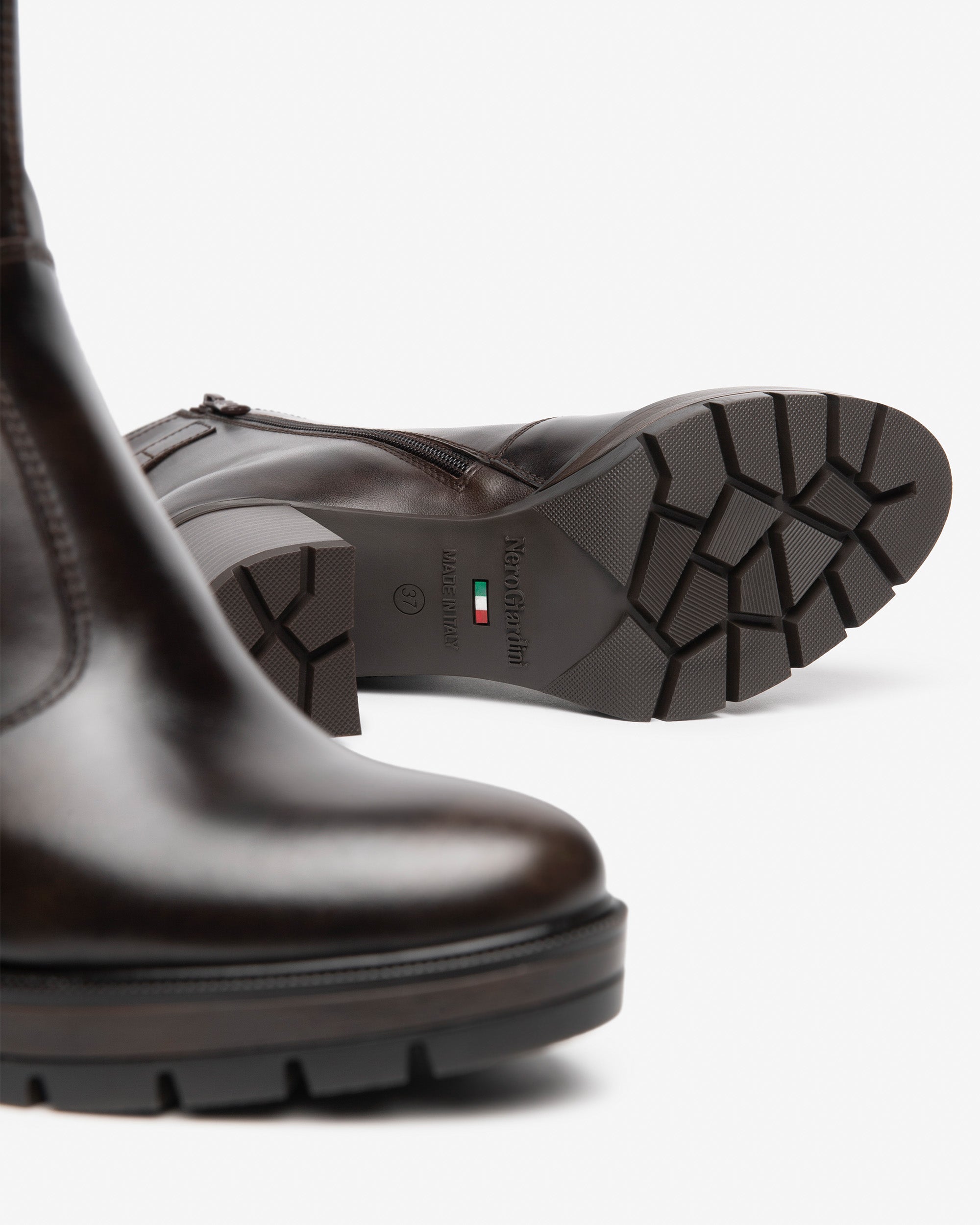 NeroGiardini Bottines Femme Cuir Plateforme Talon 80 mm