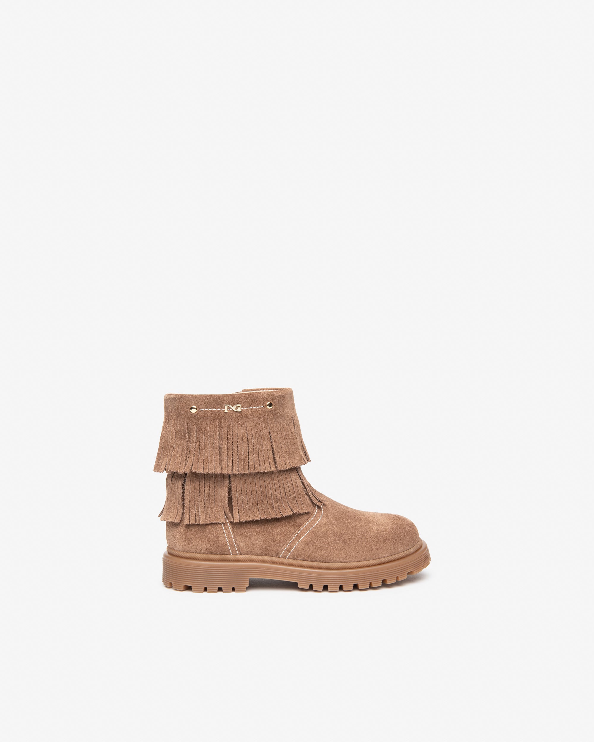 Nerogiardini Bottines Junior Fille Daim Franges Fermeture