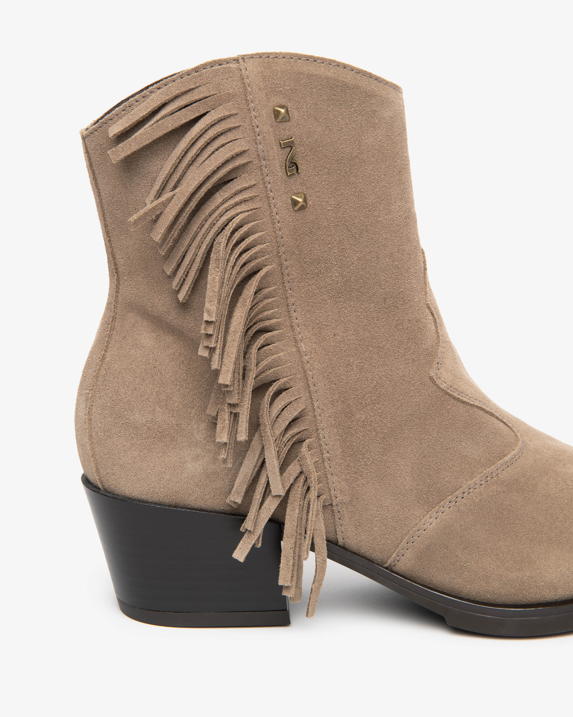 NeroGiardini Bottines Femme Daim Western Franges 50mm