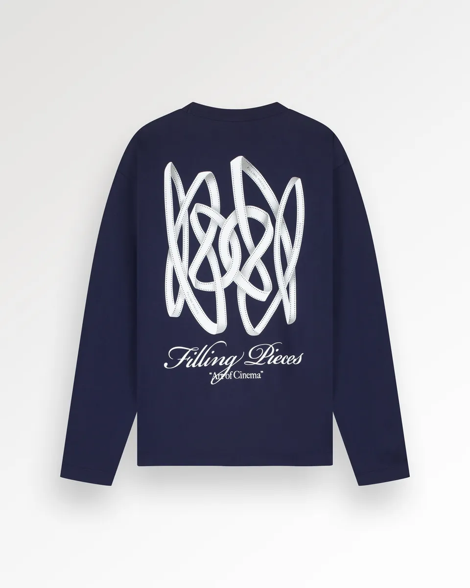 Filling Pieces Film Strip T-shirt manches longues bleu coton bio