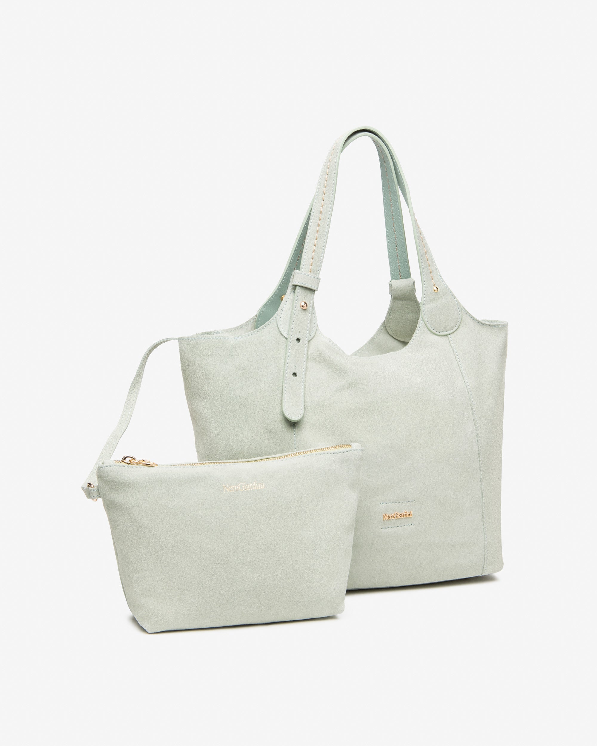 Nerogiardini Sacs cabas femme cuir velours épaule