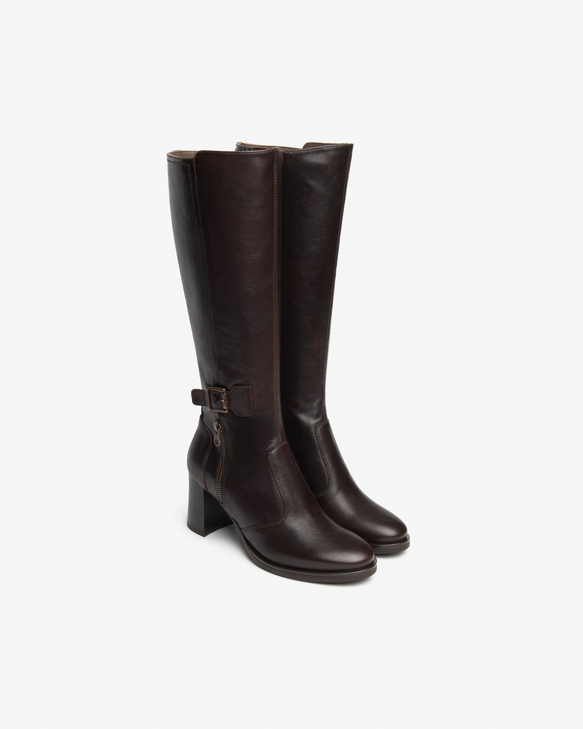 NeroGiardini Bottes Femme Cuir Tissu Talon 75 mm