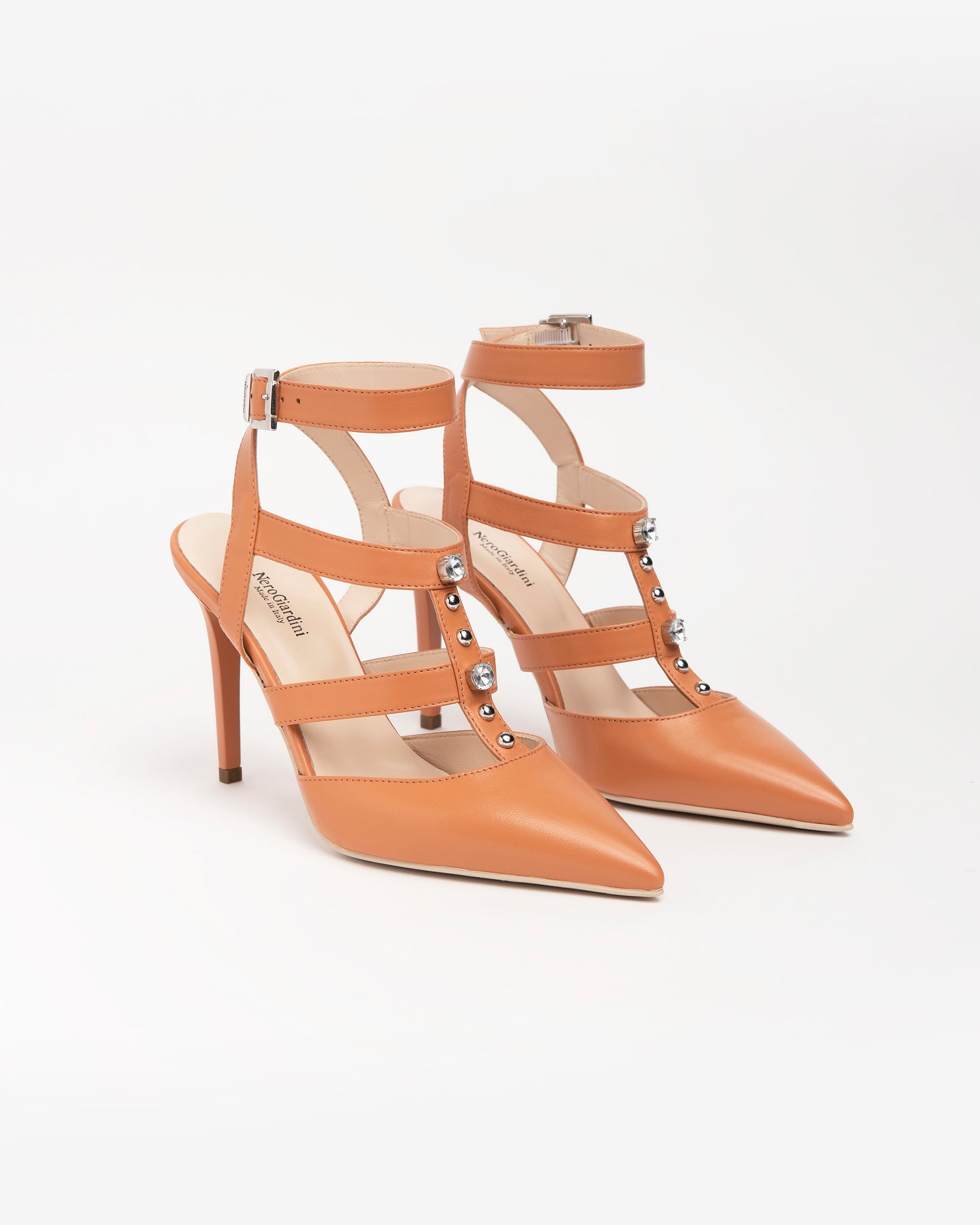 NeroGiardini Escarpins Femme Cuir Talon 9,5 cm Strass