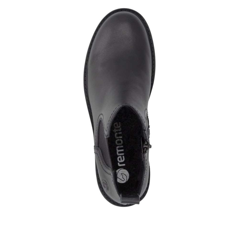 Remonte Chelsea bottines noir 39 EU cuir lisse talon bloc