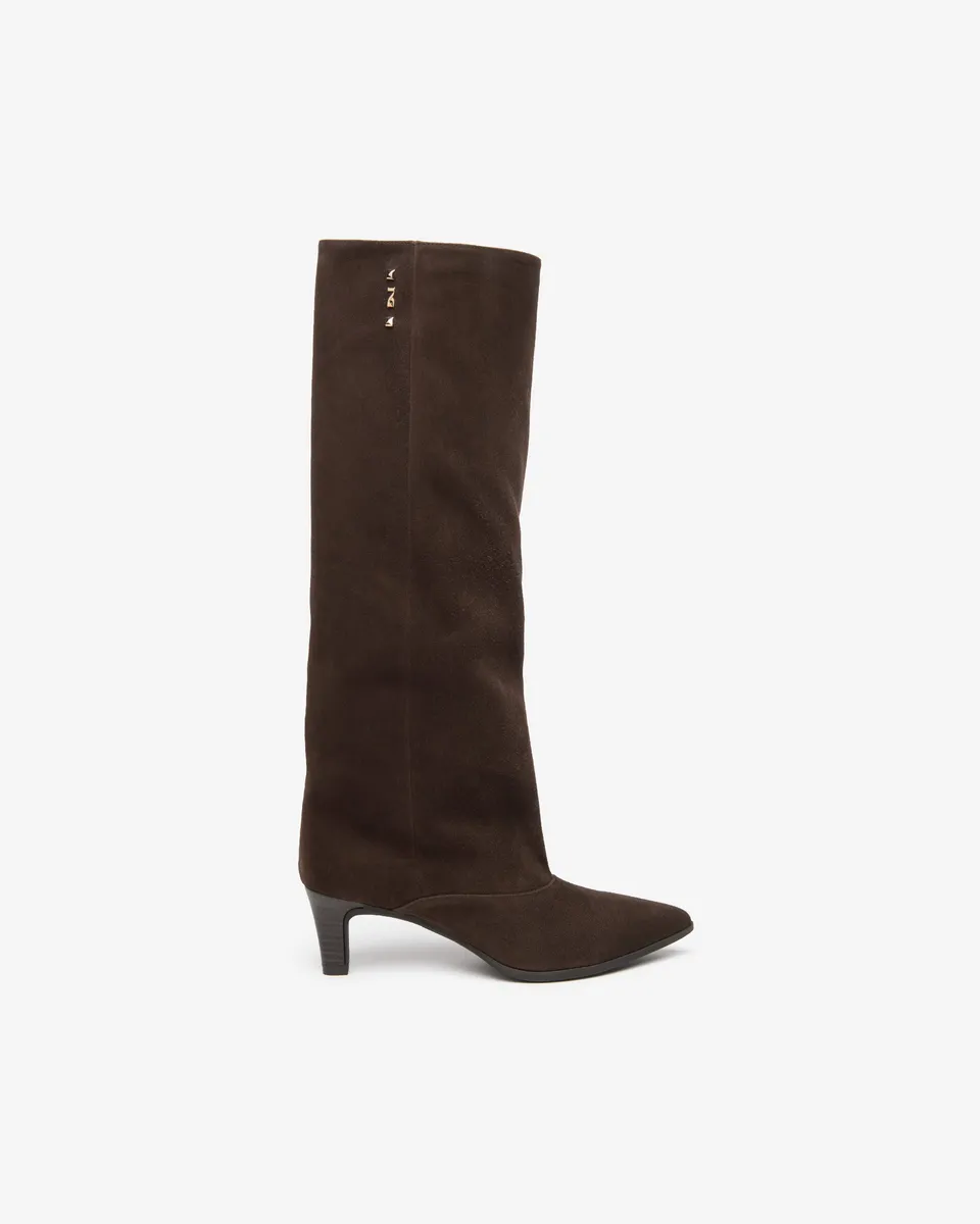NeroGiardini Bottes Femme Daim Talon Cône 55 mm