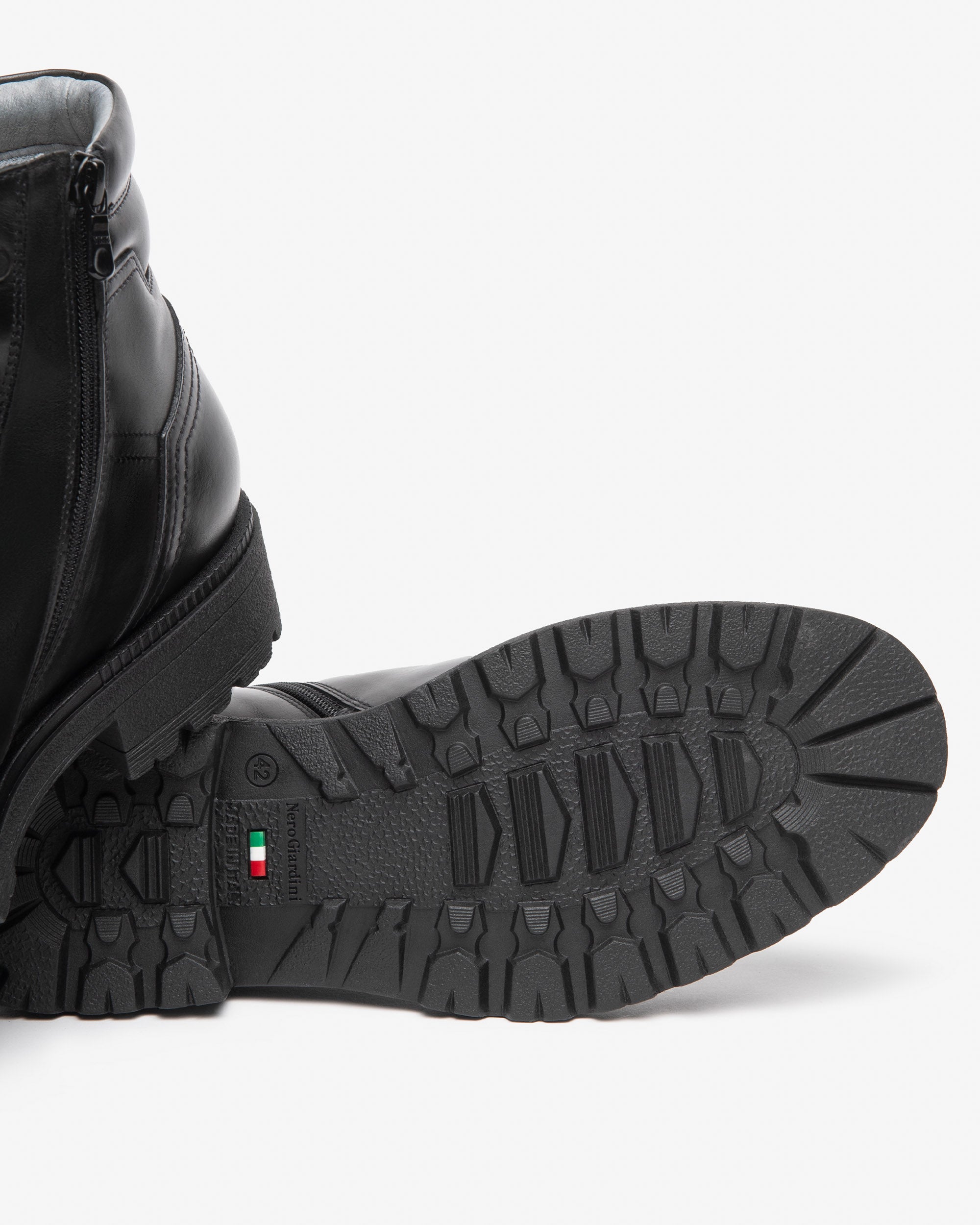 NeroGiardini Bottines Homme Cuir Lacets Caoutchouc