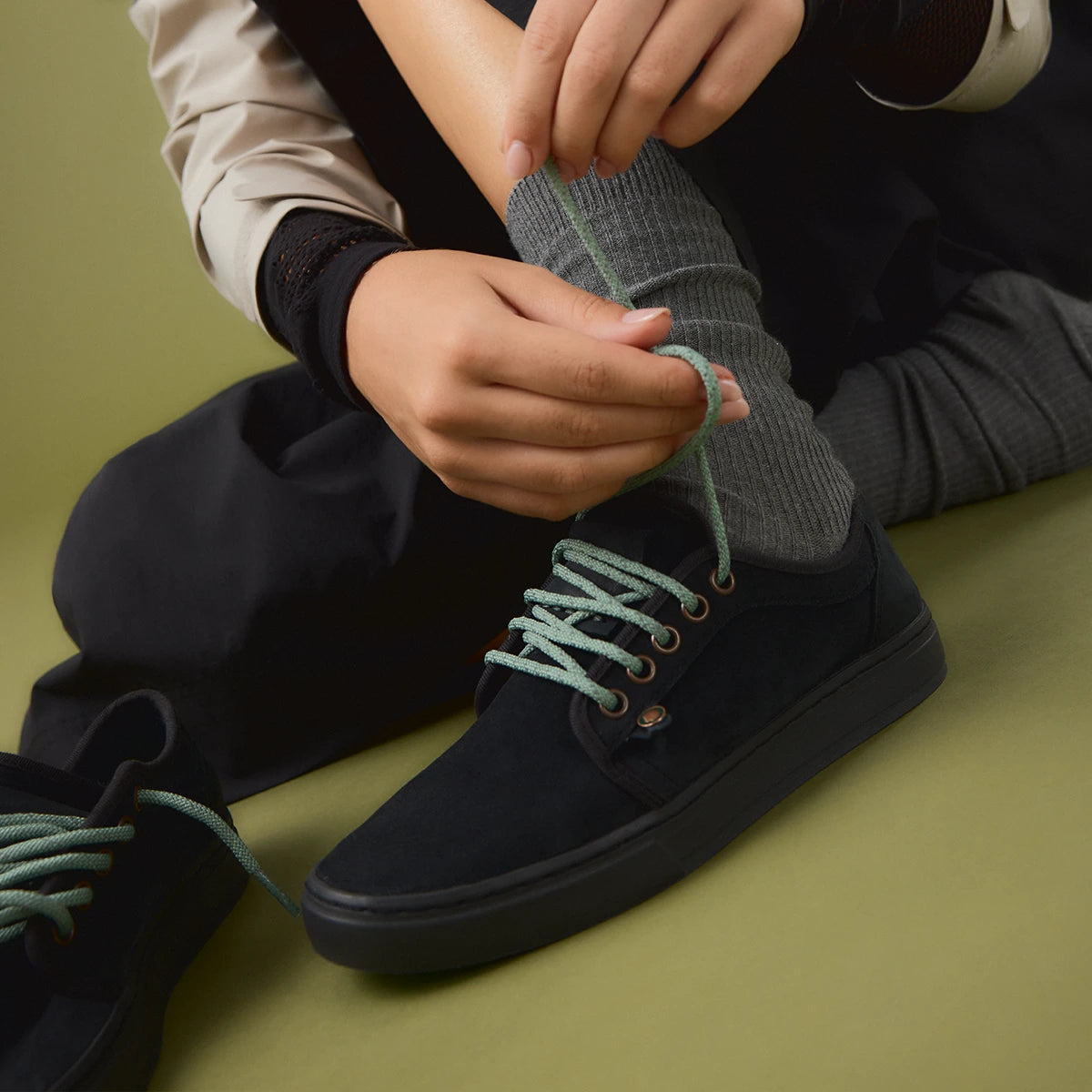 Satorisan Heisei Suede baskets Black Blush daim