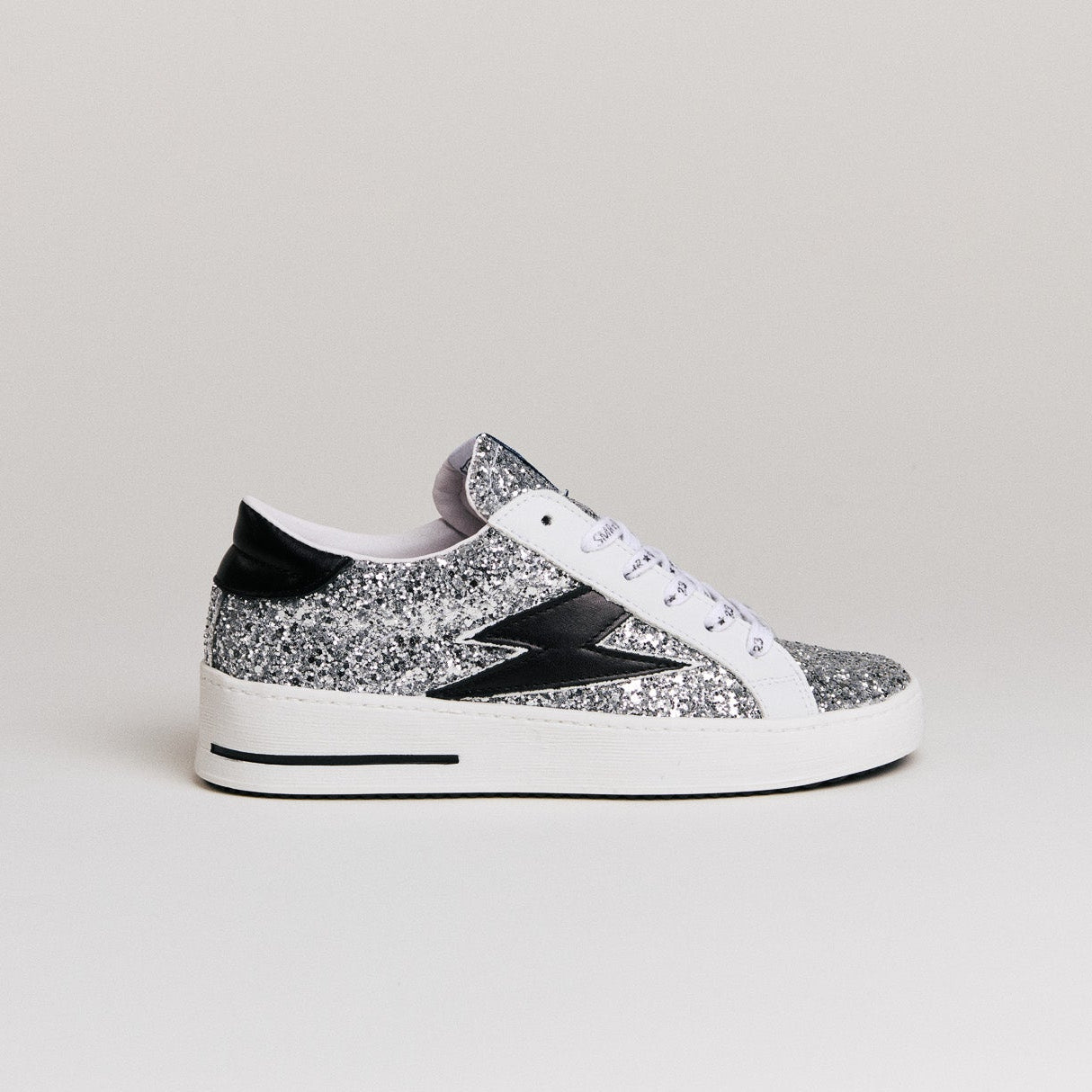 SMR Maya C781 baskets glitter argent éclair noir
