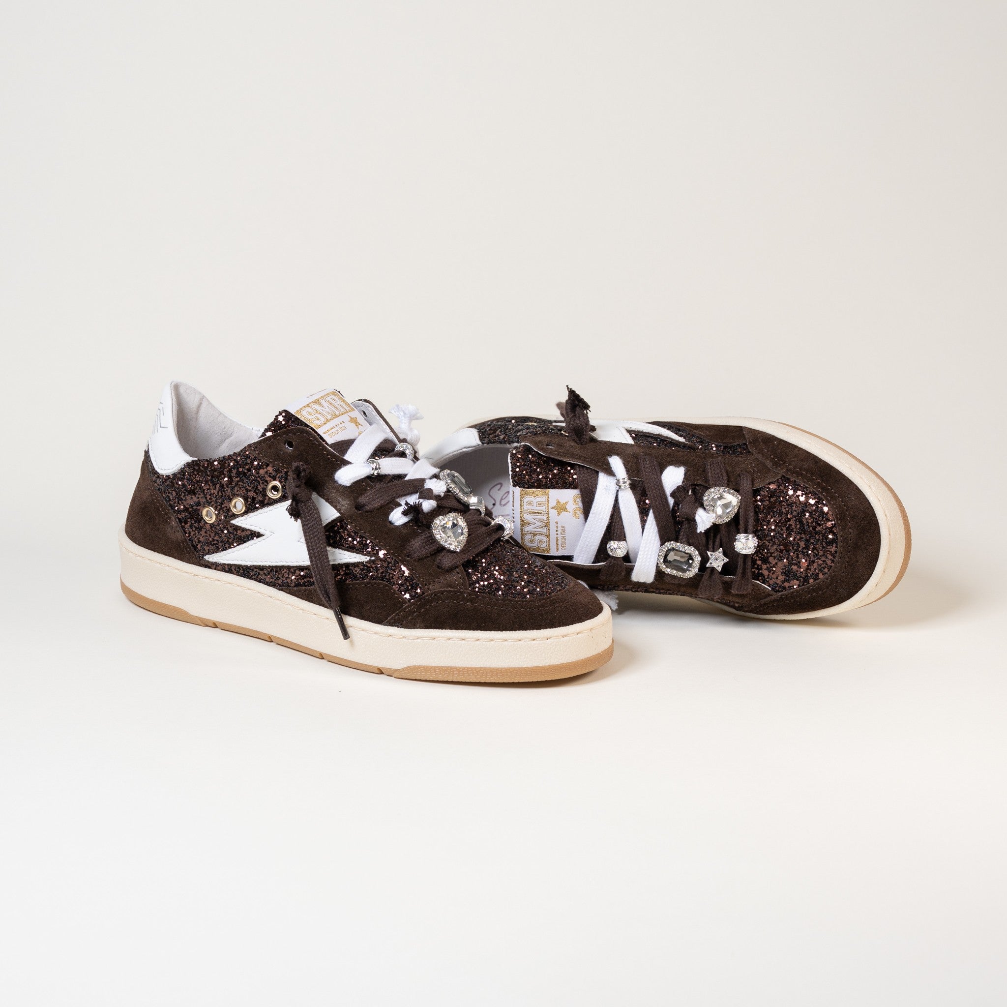 SMR Dany E196 baskets glitter marron 38