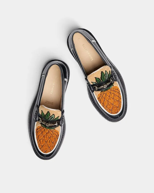 Filling Pieces Loafer Ananas mocassins noirs cuir