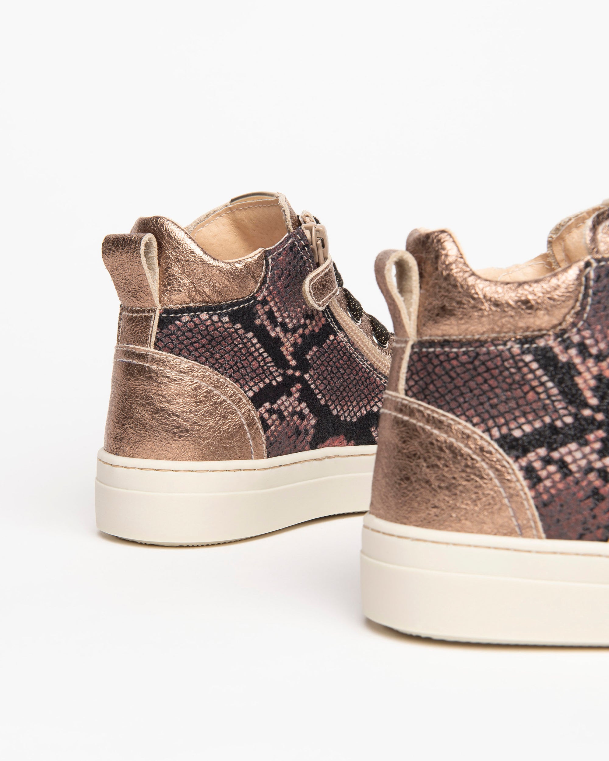 NeroGiardini Sneakers teens fille cuir lamé zip 31-39