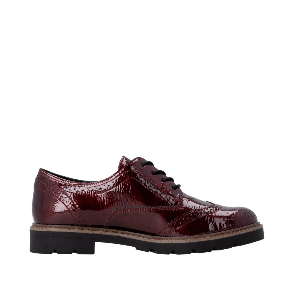 Remonte D2Q04 Chaussures à Lacets Femme Bordeaux Laqué